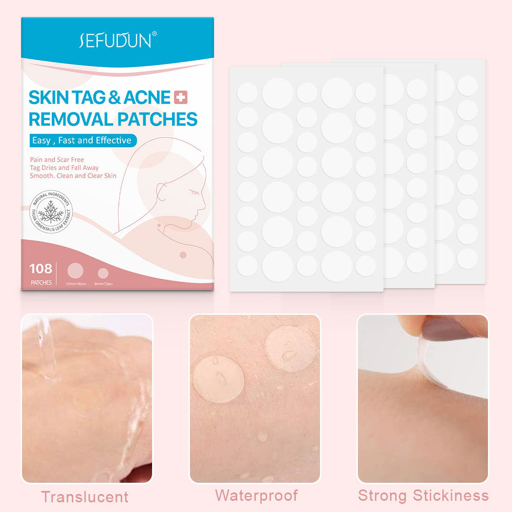 Best Acne Skin Tag Remover & Wart Removal Stickers - Invisible Blackhead Patches for Clear Skin | Perfect for Overnight Treatment & Daily Acne Care