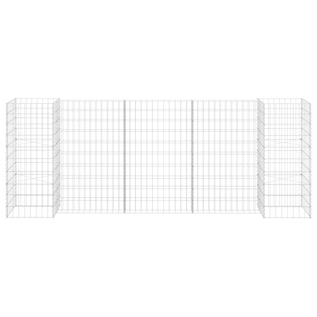 H-Shaped Gabion Planter - Heavy Duty Steel Wire Outdoor Garden Planter, Stone Basket & Raised Vegetable Bed - Weather Resistant Retaining Wall Cage (223.6