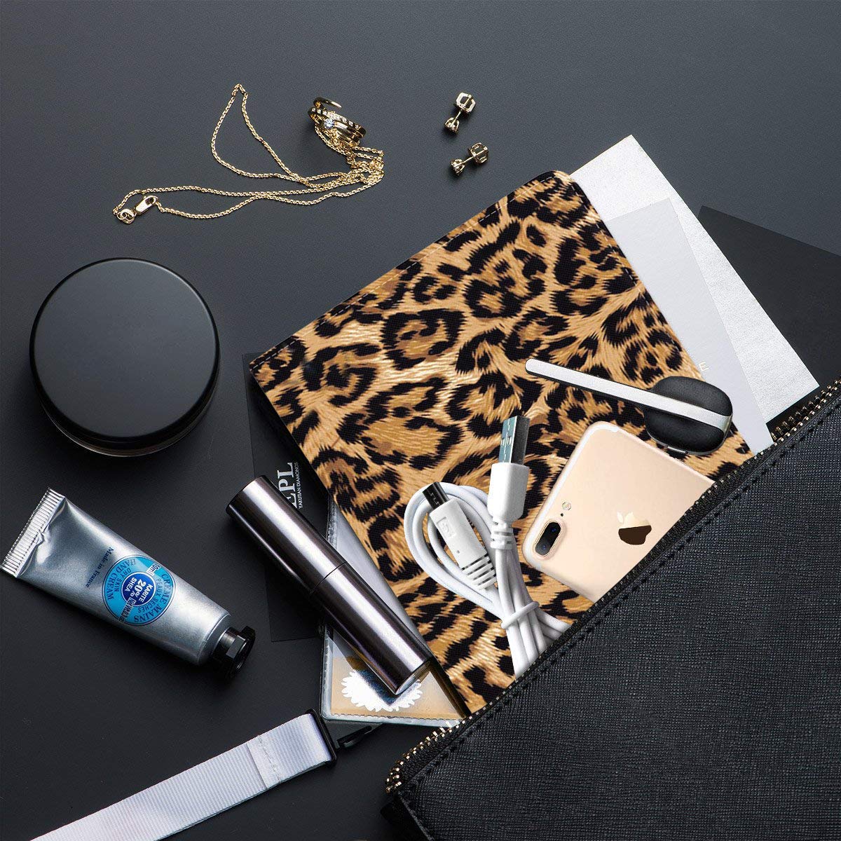 Premium Protective Case for iPad 9.7 (2017/2018), iPad Air 1/2, iPad 5th/6th Gen - Soft Rubber Back Cover with Auto Wake/Sleep & Adjustable Leather Stand (Leopard Print) - Perfect for Work, Travel, and Home Use