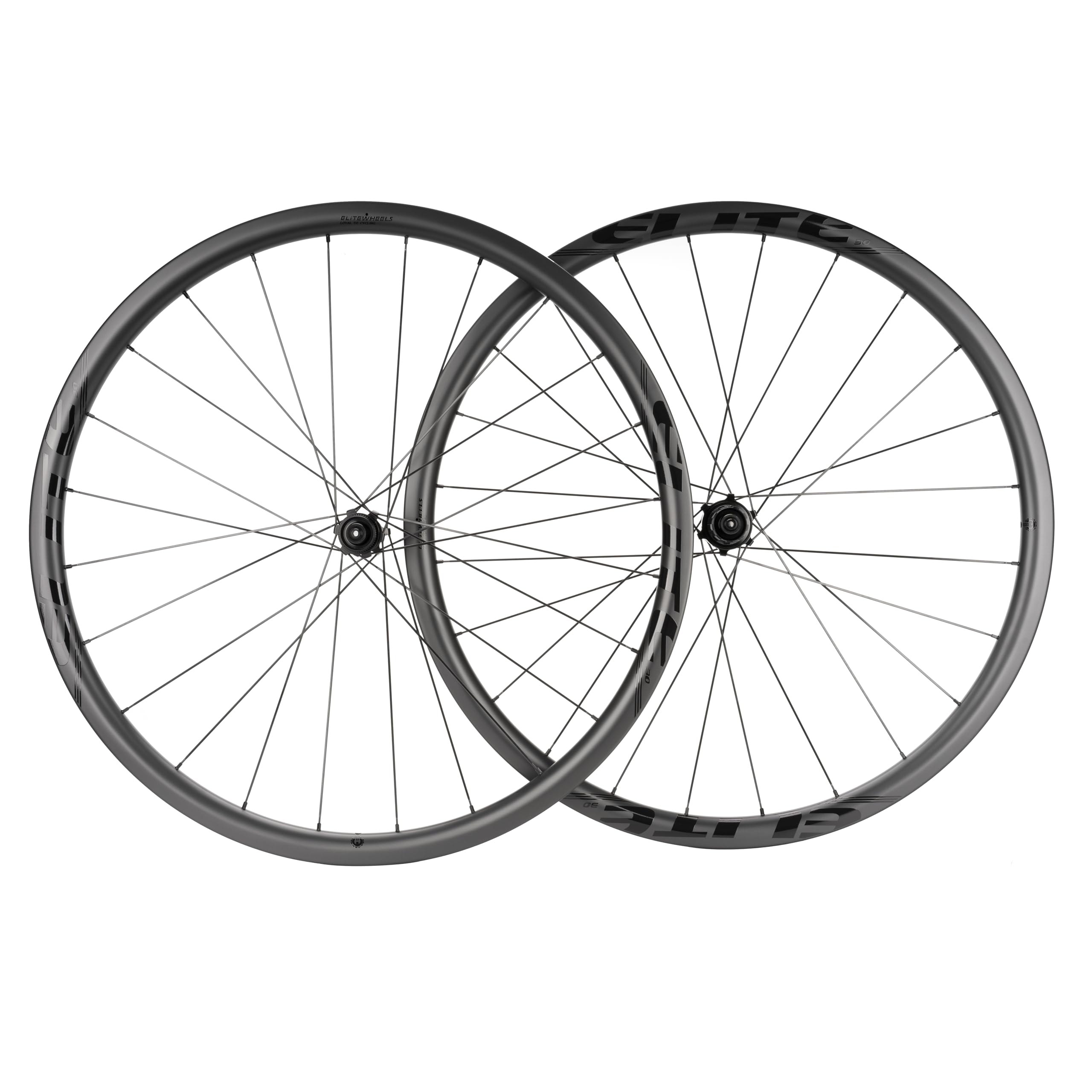 ELITEWHEELS Carbon Fiber Road Bike Wheelset - 700c Disc Brake UD Matte Finish, 30/38/50/55/60/82mm Depth, Tubeless Clincher Compatible - Perfect for Racing, Training & High-Performance Road Cycling
