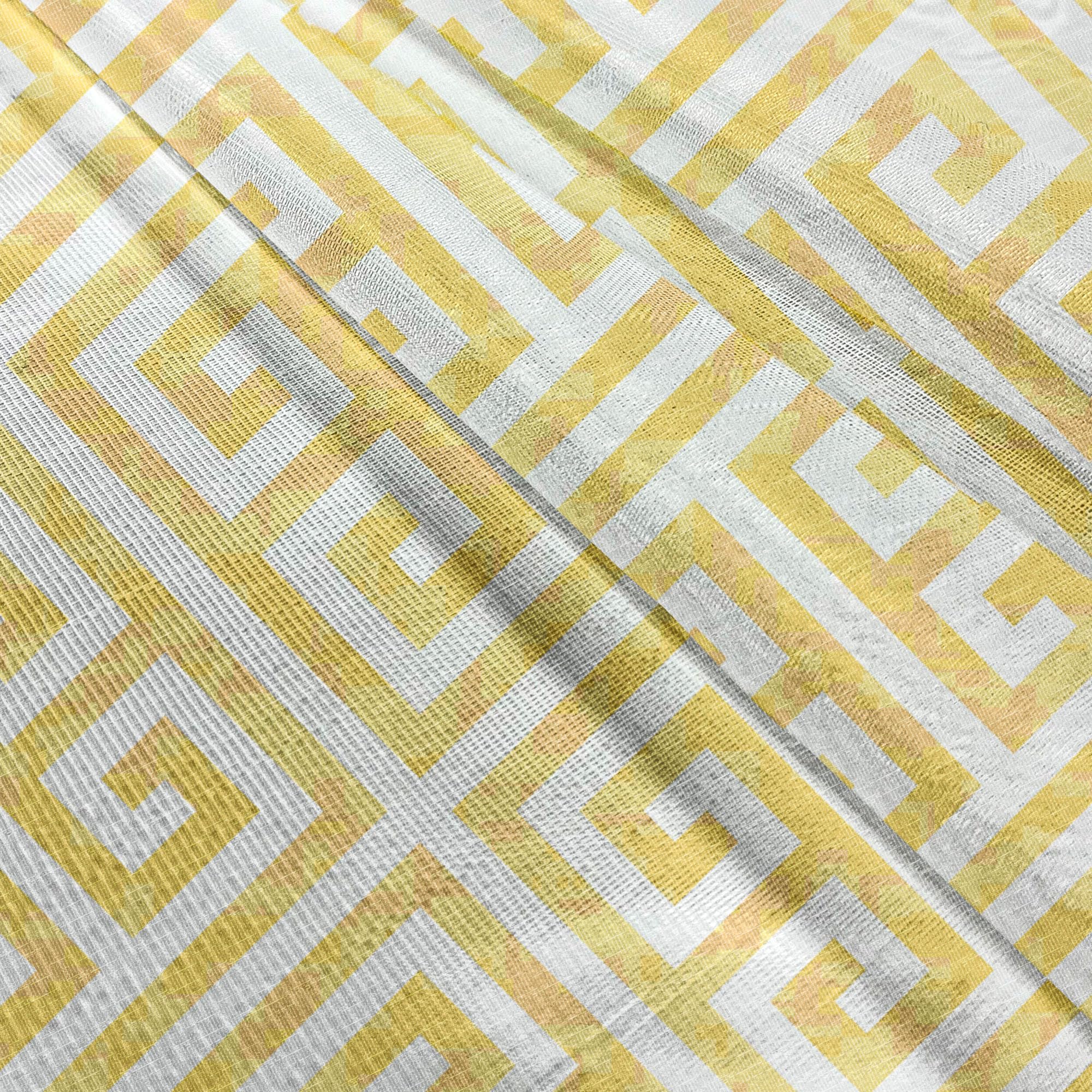 Ambesonne Geometric Tulle Curtains with Rod Pocket - Apricot Tone Tiles with Lines and Squares Grunge Antique Pattern, Sheer Drapes for Wedding, Party, Living Room & Bedroom - 2 Panels, 108