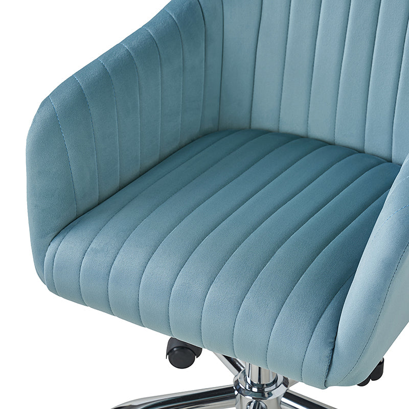 Theo Modern Velvet Office Chair with Tufted Back - Ergonomic Desk Chair for Home & Office Workspace, Comfortable Computer Gaming Chair for Long Hours Sitting
