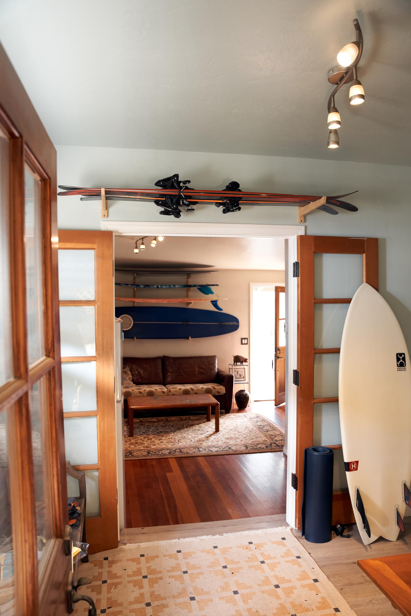 Wall Mount Ski Rack for Storage - Heavy Duty Ski Hangers & Holders (2 Skis) - Perfect for Garage, Basement, or Cabin Organization