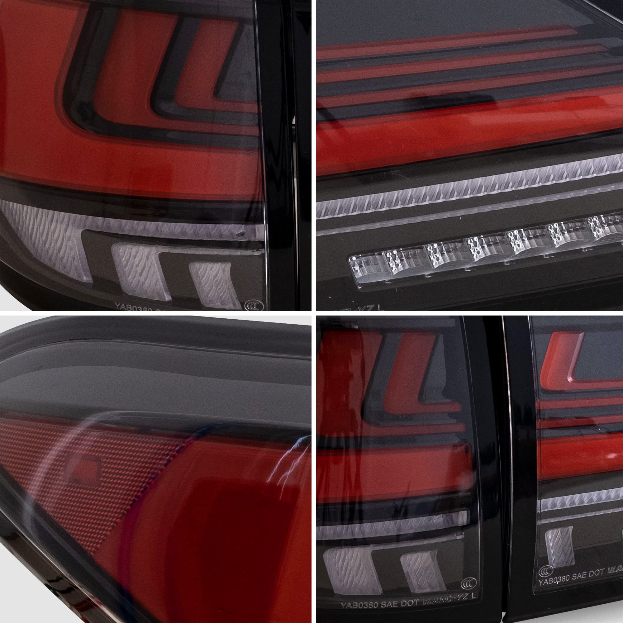 VLAND LED Tail Lights Assembly for 2009-2014 Lexus RX270 RX350 RX450 RX330 RX440H - Dynamic Animation LED Running Lights & Sequential Turn Signals - Red & Smoked (Driver & Passenger Side) - Perfect for Night Driving & Car Customization