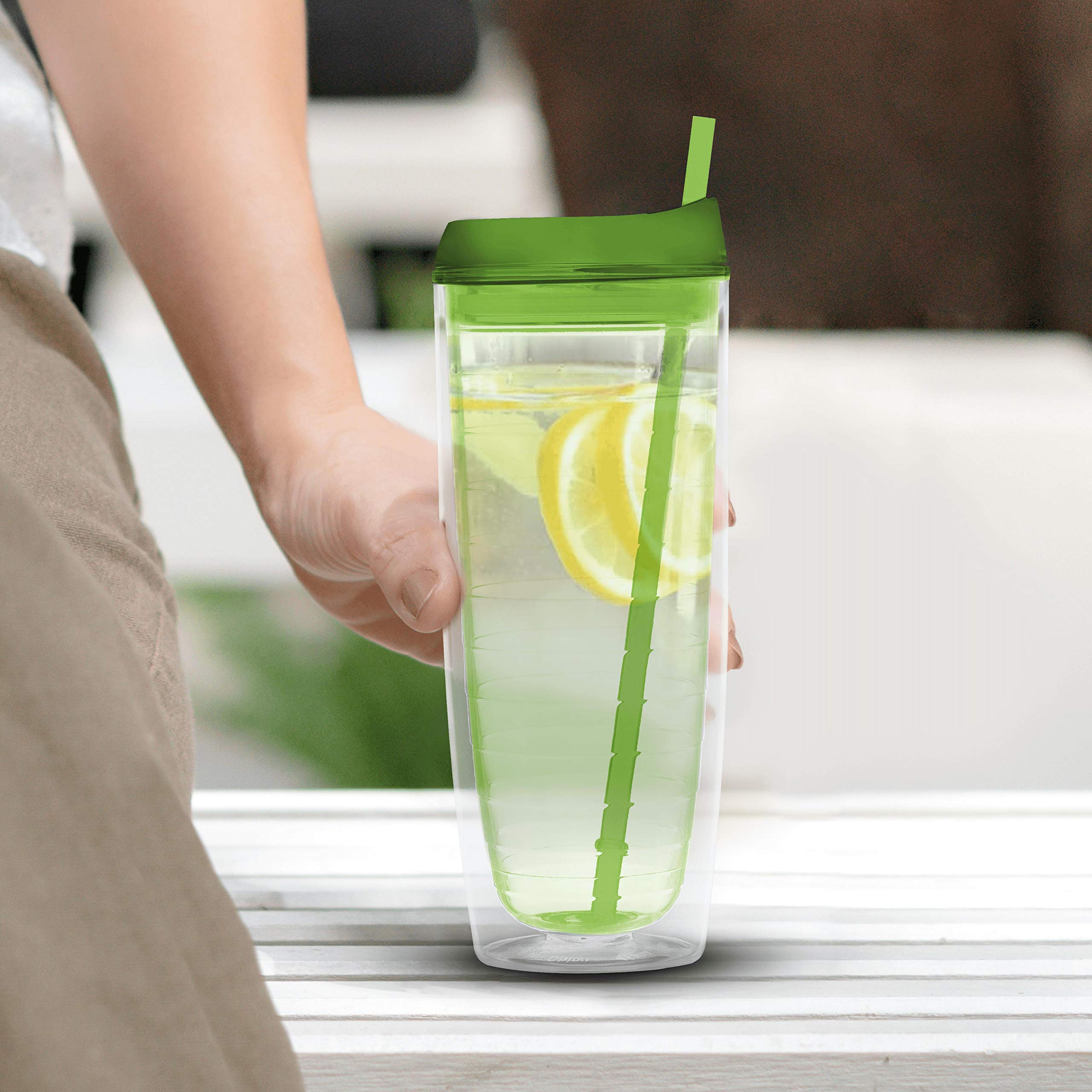 20oz Acrylic Tumblers Set of 10 - BPA-Free Tall Drink Cups for Iced Coffee, Soda, Hot & Cold Beverages - Bulk Pack Party Supplies - Lime Green - Perfect for Restaurants, Cafes, and Outdoor Events
