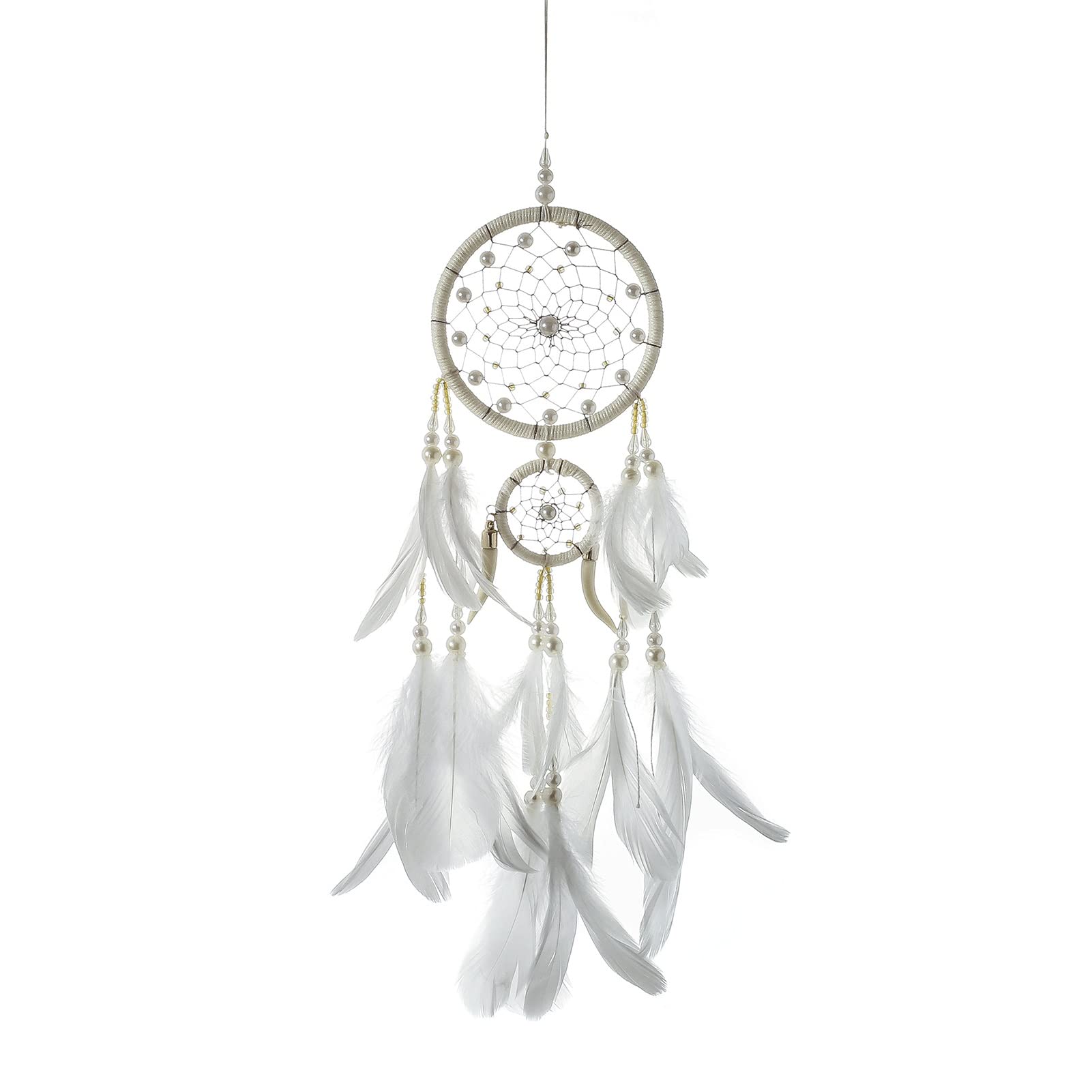 **Handmade XIXIDIAN Dream Catcher with Beads & Feathers - Boho Wall Hanging Decor for Bedroom, Nursery, or Living Room - Perfect for Home, Gift, and Spiritual Relaxation**