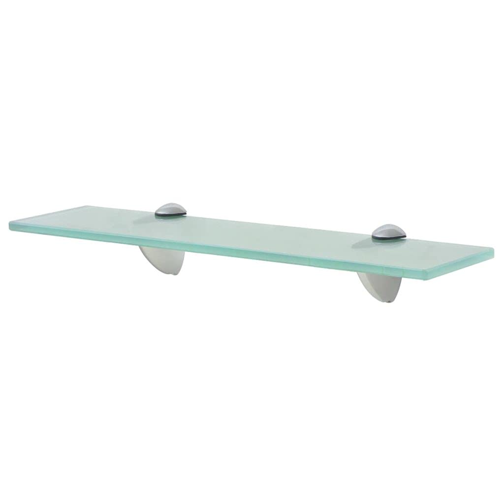 Floating Glass Shelf Wall Mounted - 15.7x7.9 Inches Tempered Glass Display Shelf for Bathroom, Living Room, Office - 0.3
