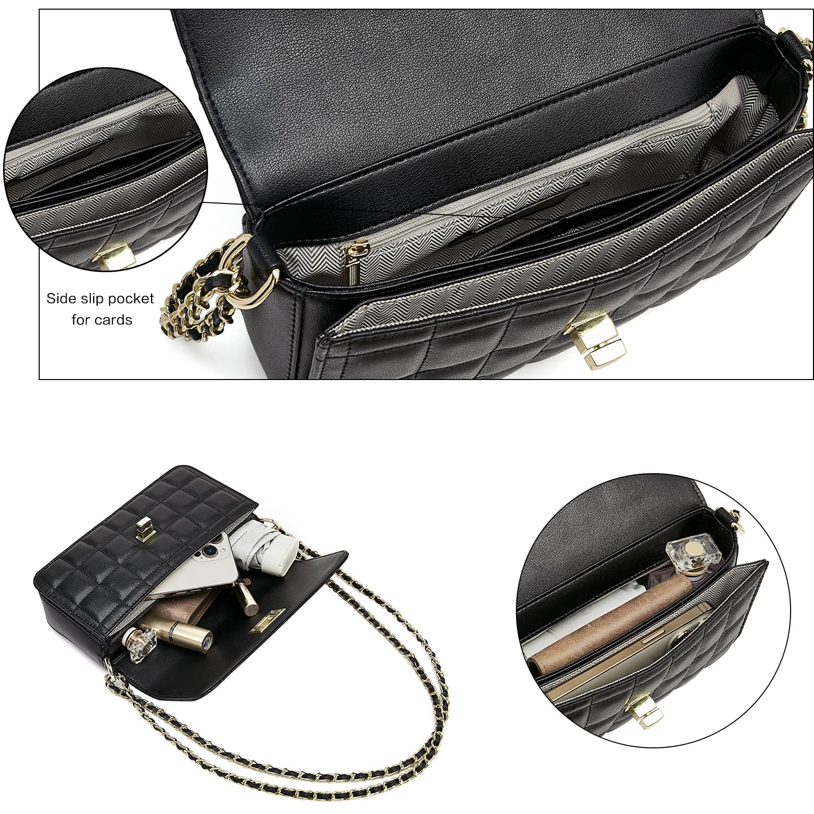 LAORENTOU Vegan Leather Heart Crossbody Bag for Women - Stylish Magnetic Buckle Purse for Daily Use