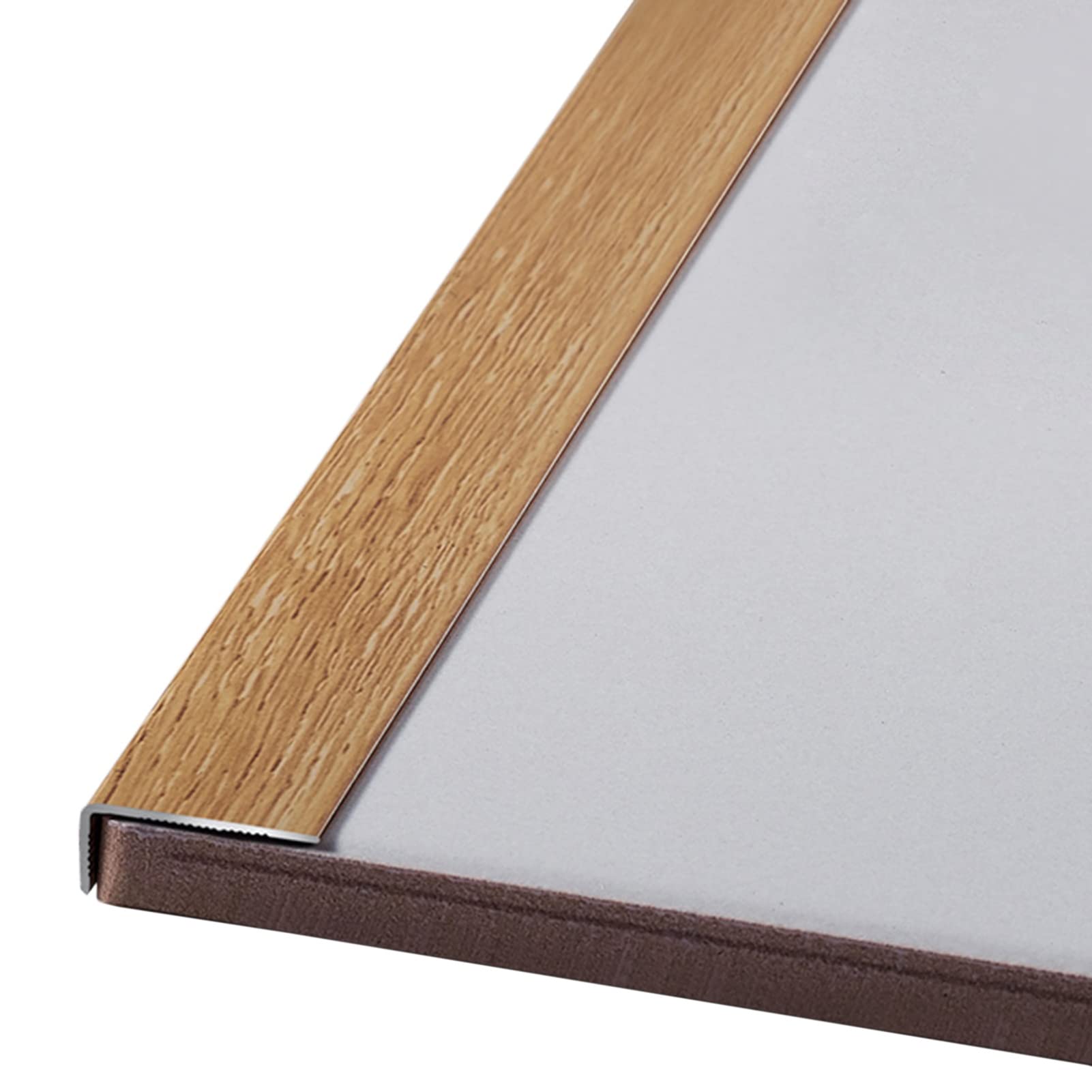 Non-Slip Stair Edge Trim for Wood Stairs - Flexible L-Shaped Corner Guard & Step Nose Protector (2cm Wide, 95cm/37in Length, Black) - Perfect for Home Safety, Staircase Renovation & Childproofing