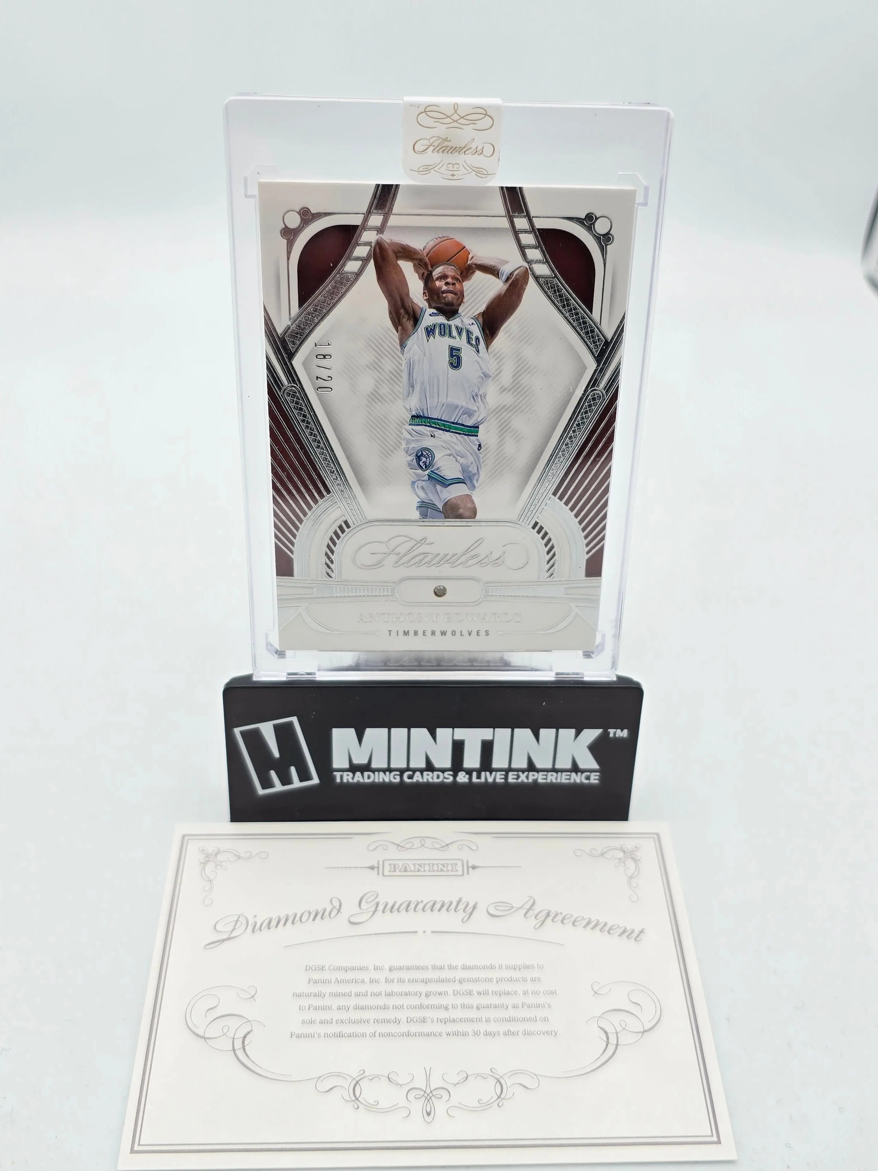 2023-24 Flawless Basketball Anthony Edwards Bronze Diamond Relic Card #/20 - Rare Collectible for NBA Fans & Sports Memorabilia Enthusiasts - Perfect for Display, Trading, and Investment