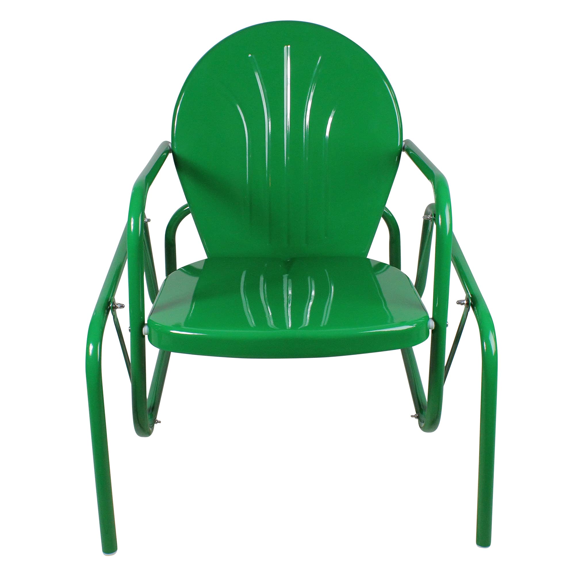 Northlight WB29826 Retro Metal Tulip Glider Patio Chair - 32 Inch Outdoor Rocking Chair, Green - Perfect for Garden, Porch & Backyard Relaxation