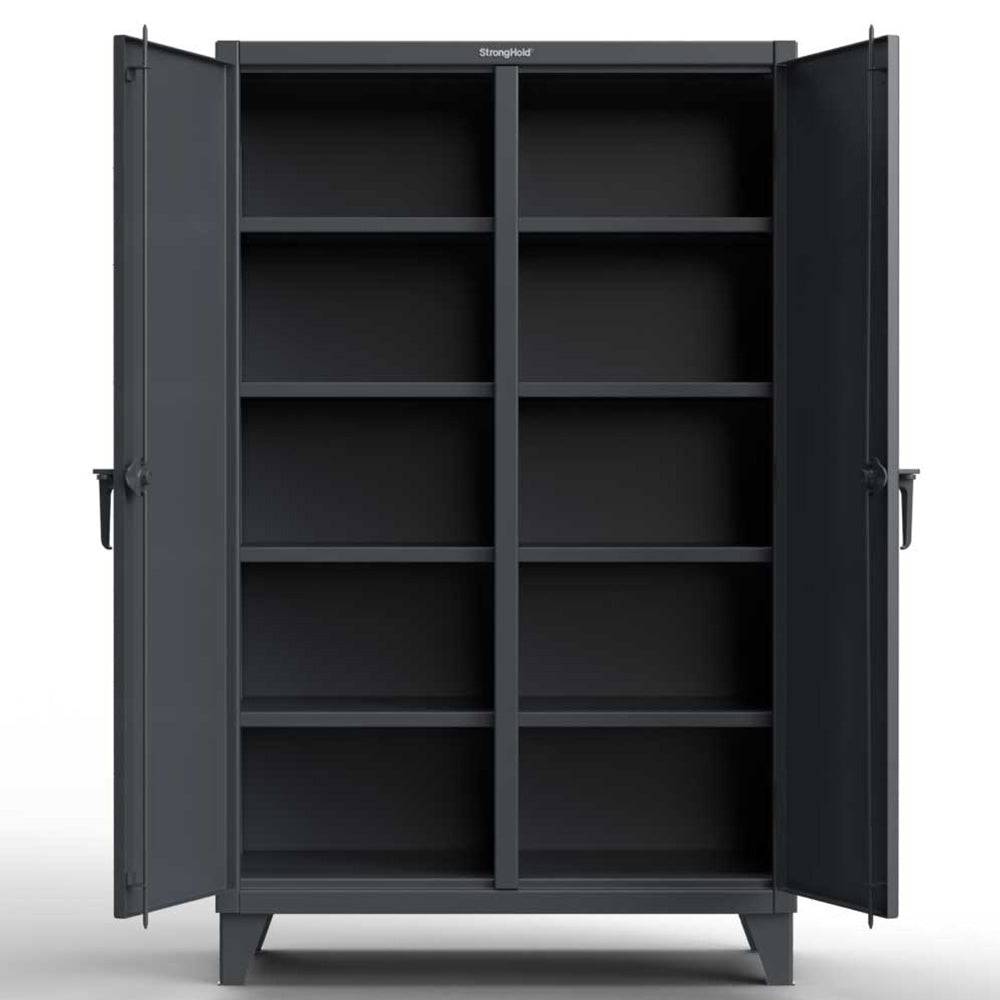Heavy Duty 12 GA Double Shift Industrial Storage Cabinet with 6 Adjustable Shelves - 72