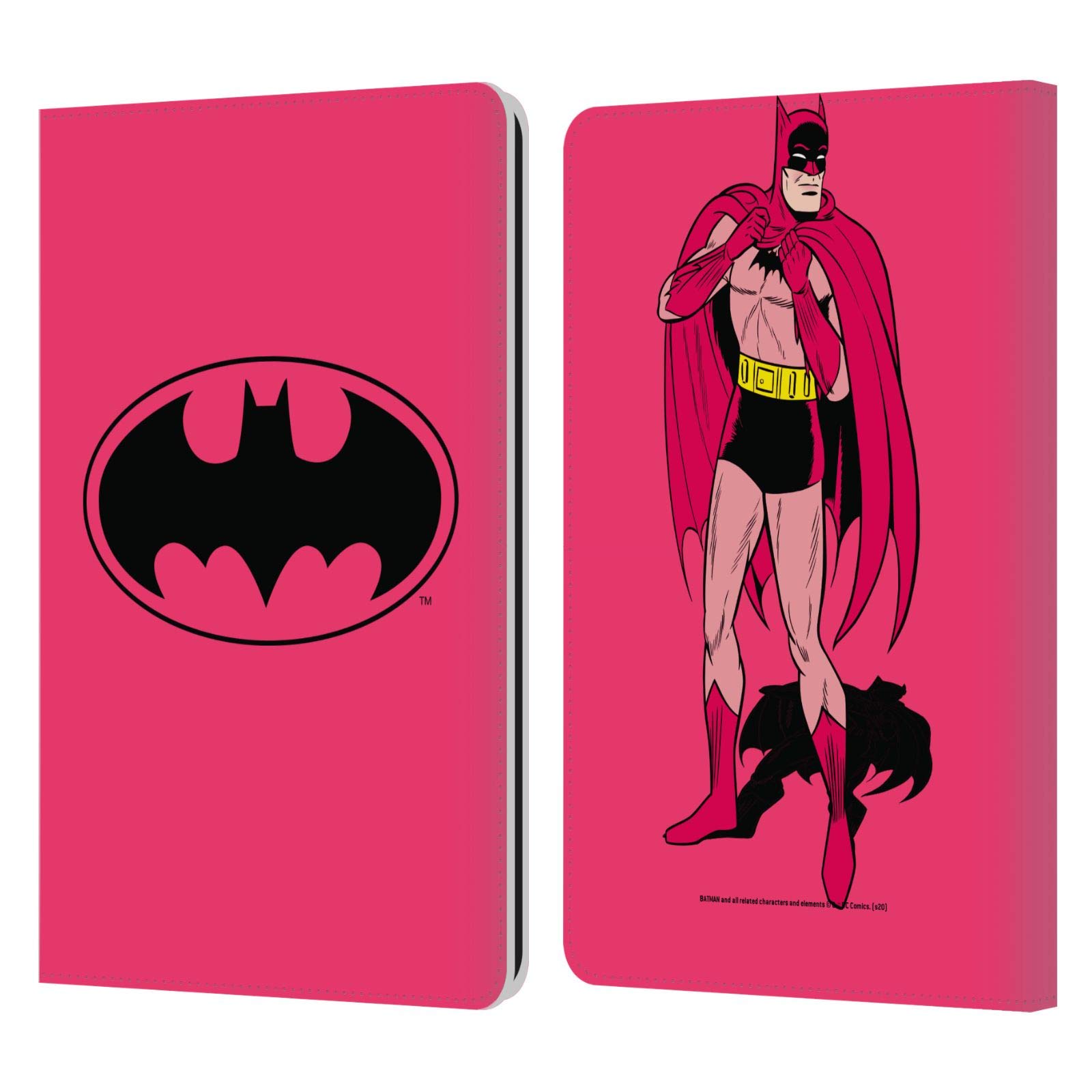Official Batman DC Comics Pink Logos Leather Book Wallet Case Cover for Kindle Paperwhite 1/2/3 - Perfect for Reading, Travel & Gift Giving
