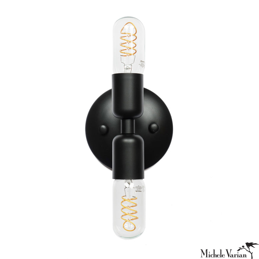 Black Two Way Sconce Light - Modern Wall Mounted Lighting Fixture for Bedroom, Hallway & Living Room | Dimmable LED Wall Sconce with Adjustable Arms