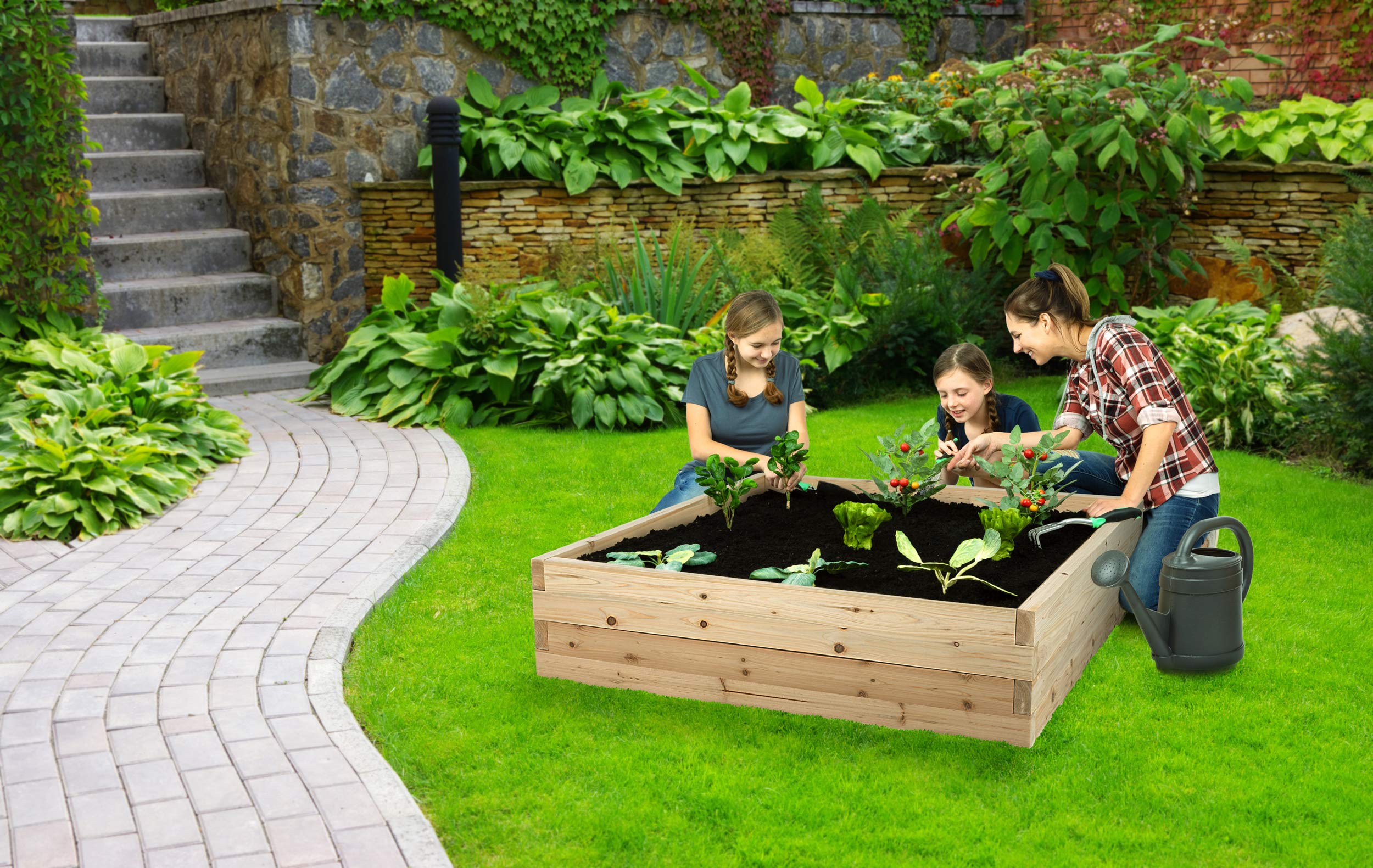 **Premium Cedar Raised Garden Bed Kit - 48
