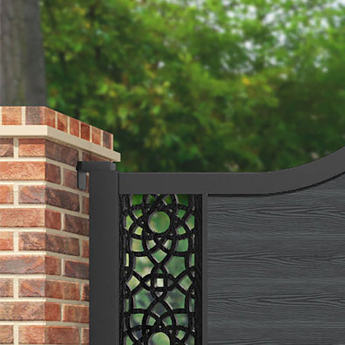 Classic Ambar Curved Top Driveway Gate - Dark Grey Wrought Iron Fence for Home Security & Privacy | Perfect for Residential Driveways, Gardens & Estate Entrances