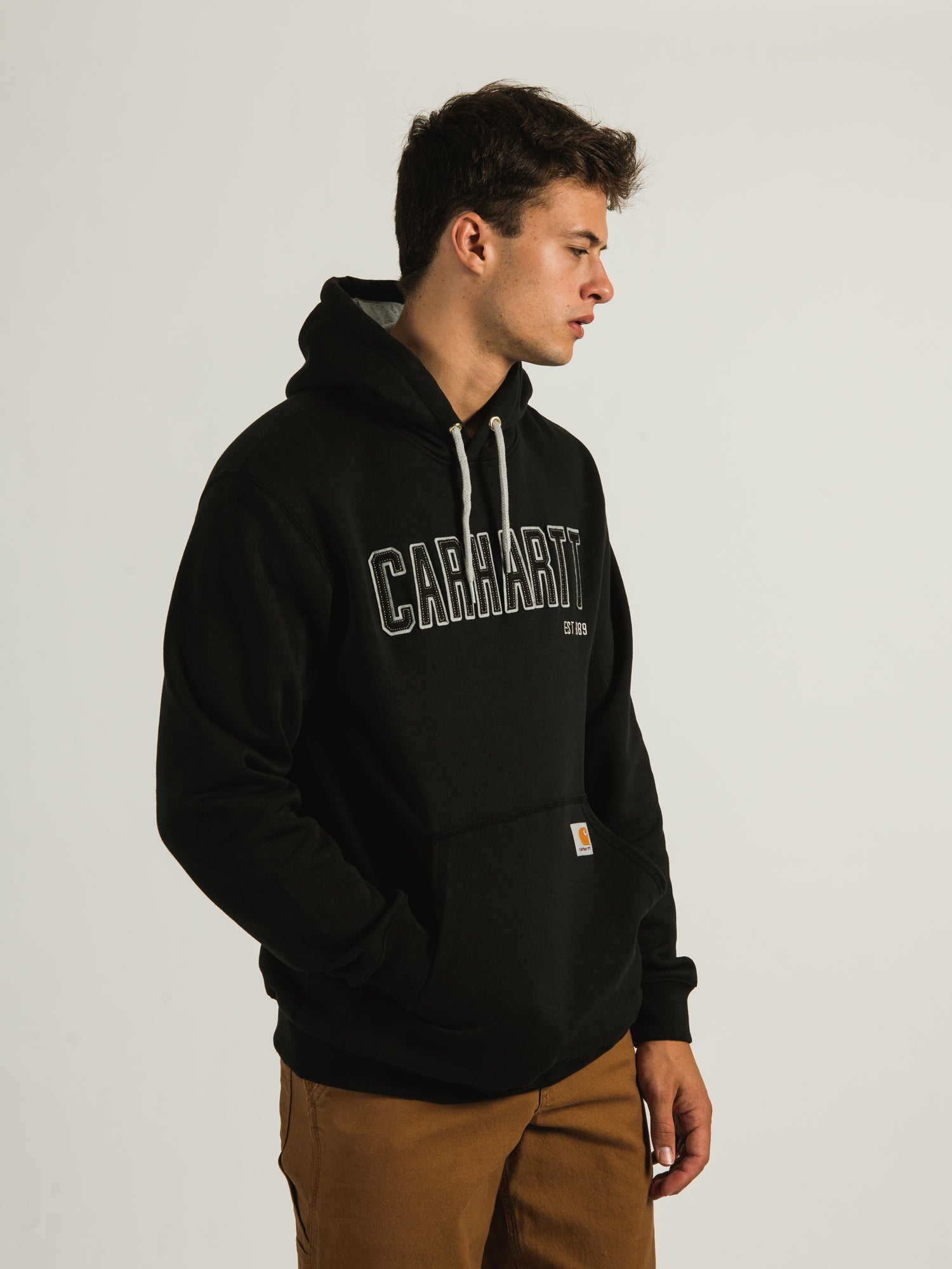 Carhartt Midweight Felt Logo Hoodie - Men's & Women's Pullover Sweatshirt for Work & Outdoor Activities | Clearance Sale
