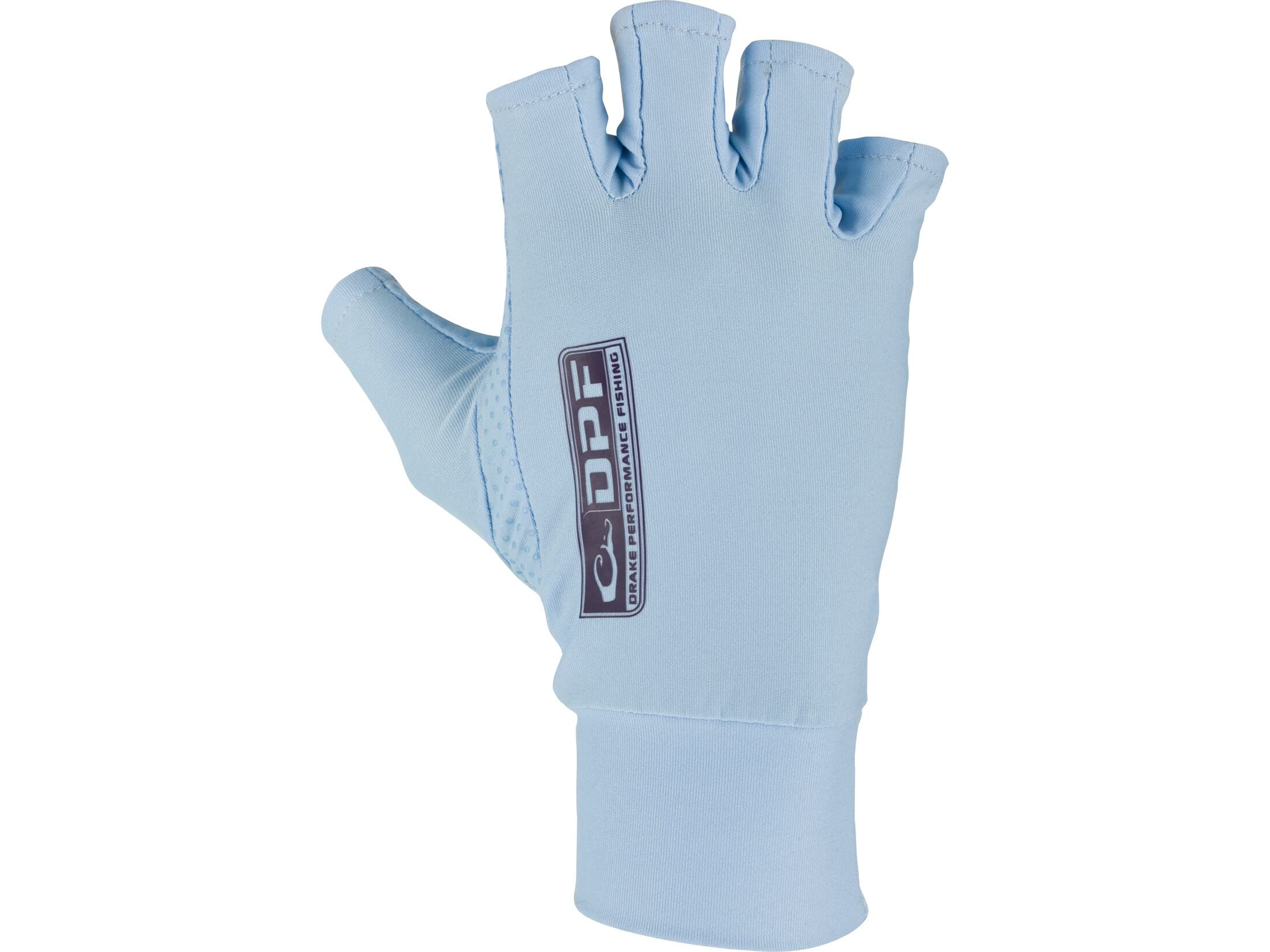 Drake Men's DPF Performance Fingerless Fishing Gloves - Light Blue, One Size - Perfect for Fishing, Kayaking, and Outdoor Sports