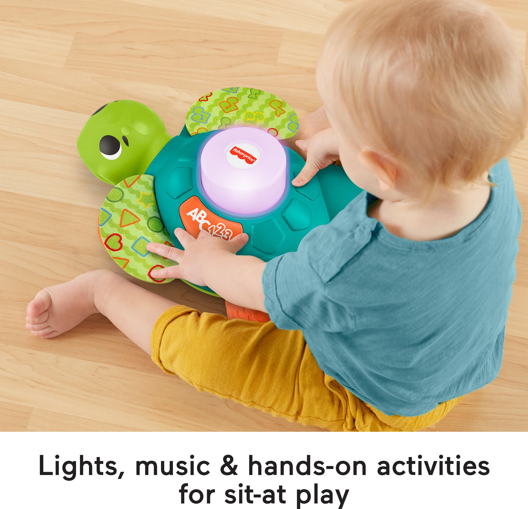 Fisher-Price Linkimals Sit-to-Crawl Interactive Baby Sea Turtle Toy - Educational Crawling Toy for Infants 9+ Months - Compatible with Linkimals Collection - Perfect for Early Learning & Motor Skill Development