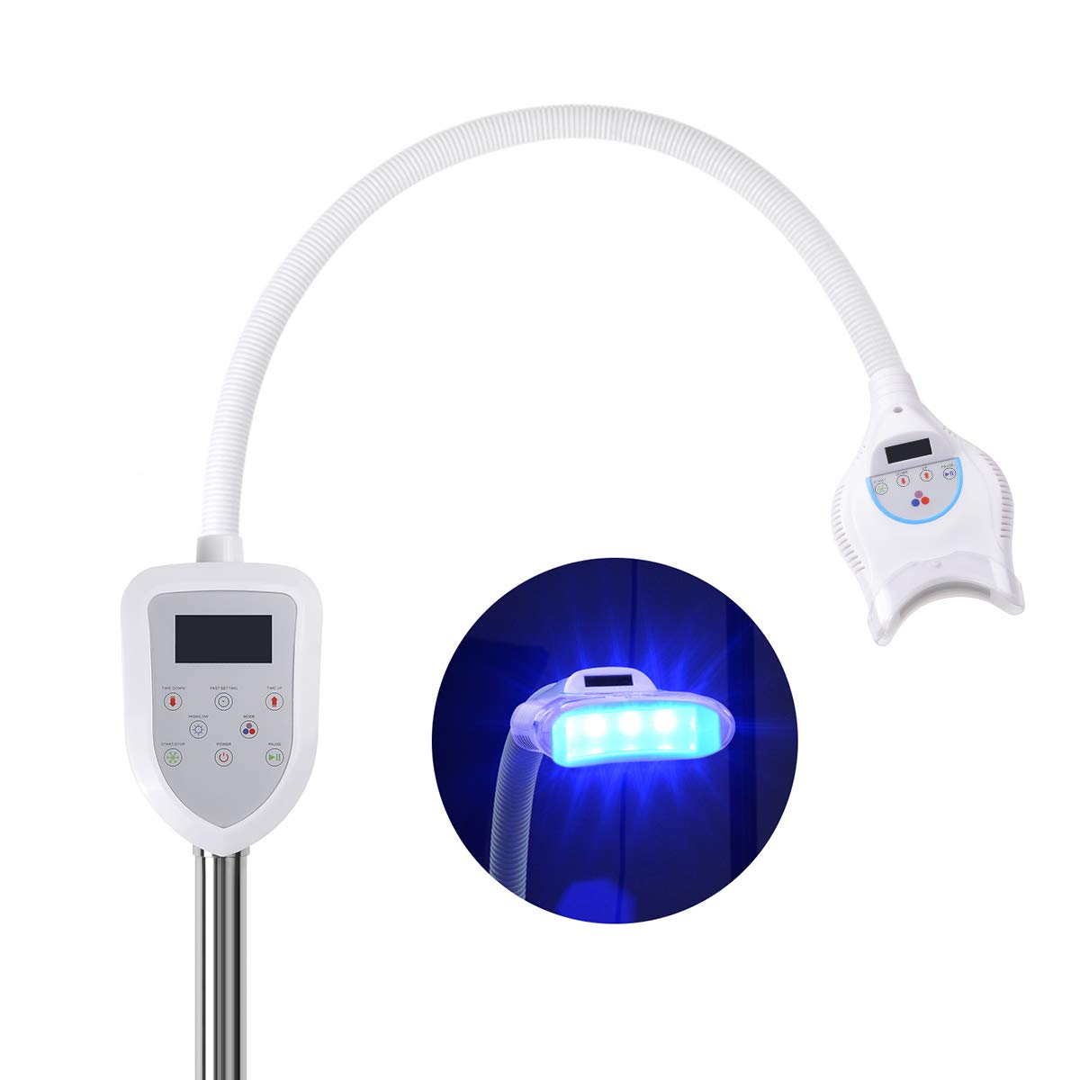 Professional 6 LED Teeth Whitening Machine with Blue & Red Light Therapy - Accelerates Bleaching for Brighter Smile | Perfect for Home Use & Dental Care