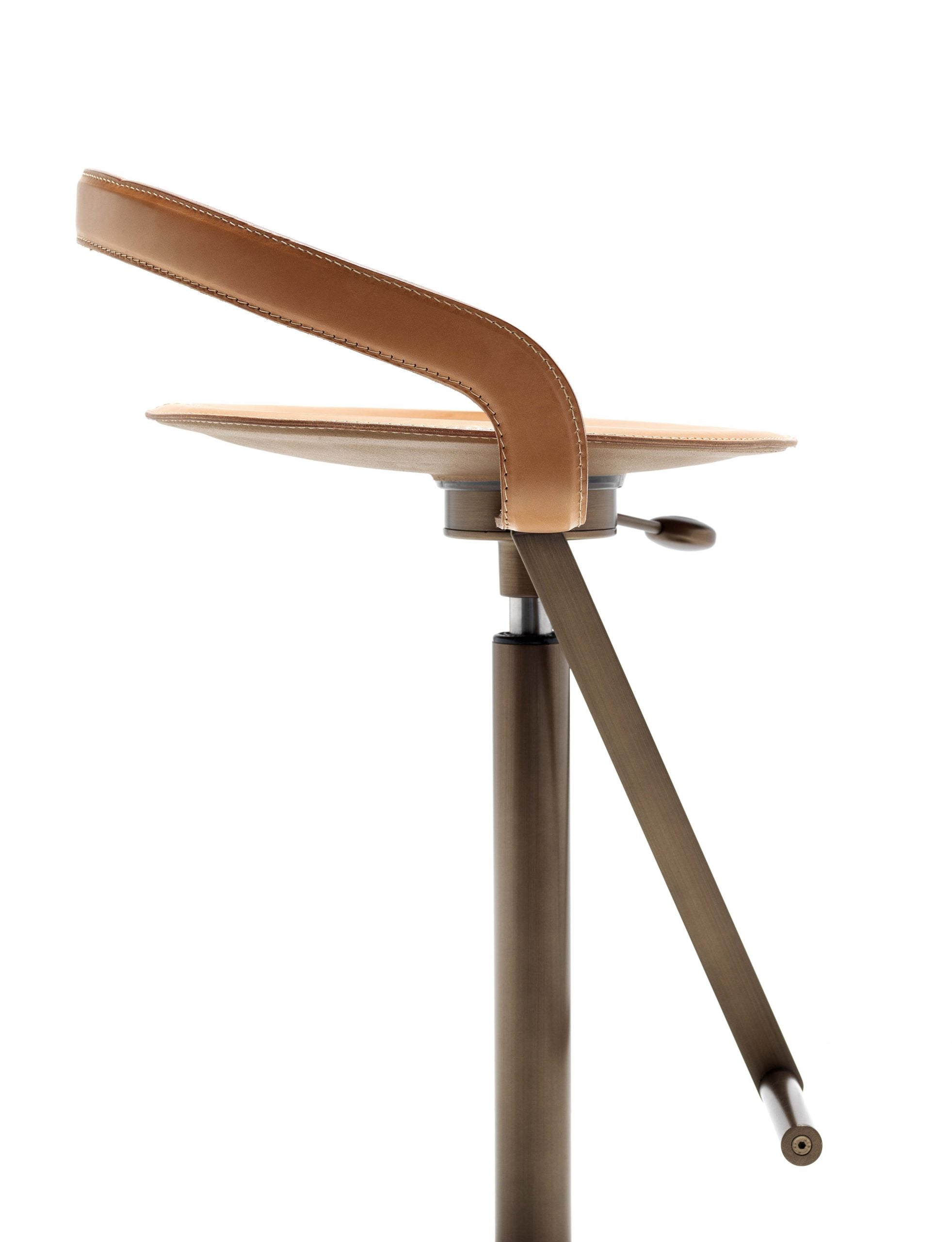 Fasem Cayman Bar BT Stool - Modern Adjustable Bar Stool with Backrest for Kitchen Island, Home Bar & Restaurant - Durable Metal Frame & Comfortable PU Seat