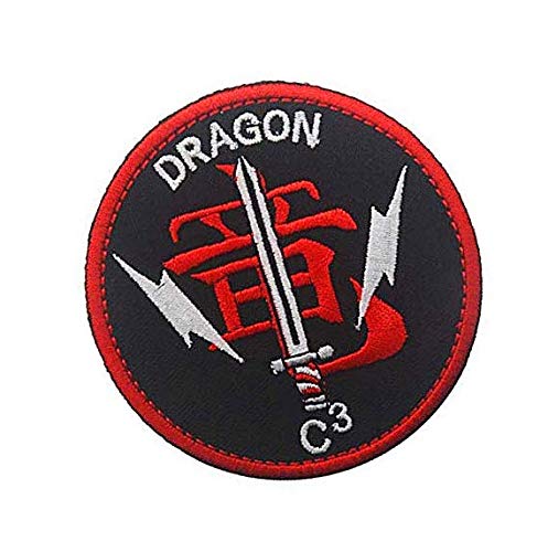 Dragon C3 Military Hook and Loop Tactical Morale Embroidered Patch - Perfect for Uniforms, Backpacks & Tactical Gear