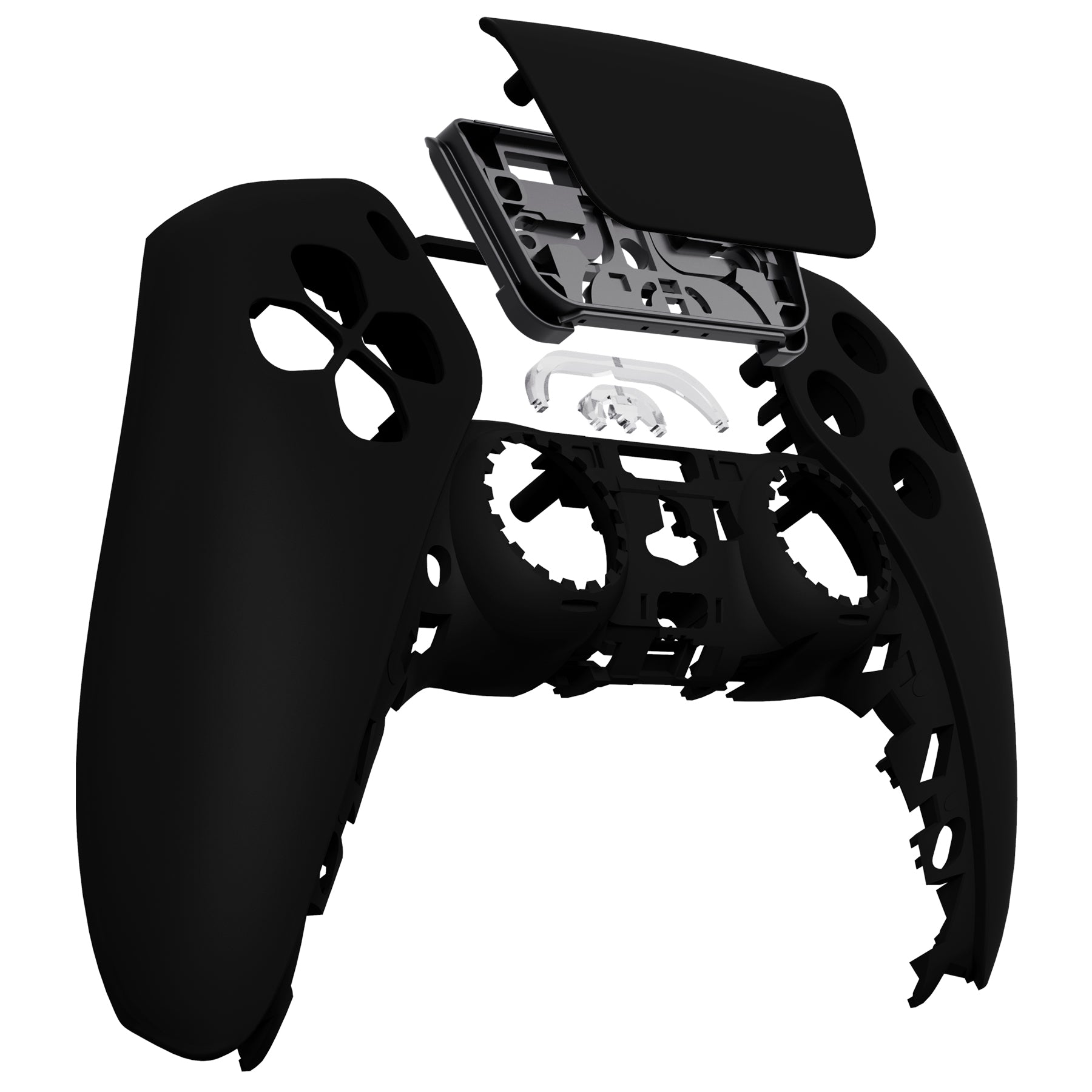 eXtremeRate PS5 Controller Front Housing Shell Replacement - Compatible with BDM 010/020/030/040/050 Models - Black - Upgrade Your Gaming Setup with Custom Touchpad Cover for Enhanced Gameplay Experience