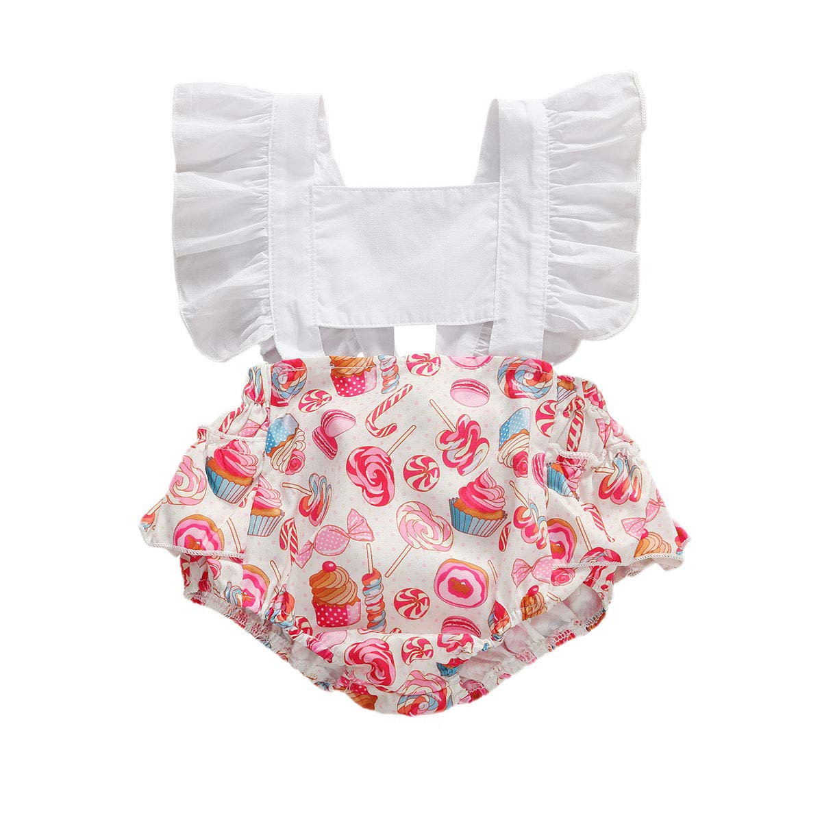 Adorable Baby Girl Lemon Print Ruffle Sleeveless Romper - Summer Outfit Set for Toddlers & Infants | Perfect for Playdates, Beach Trips & Photo Shoots