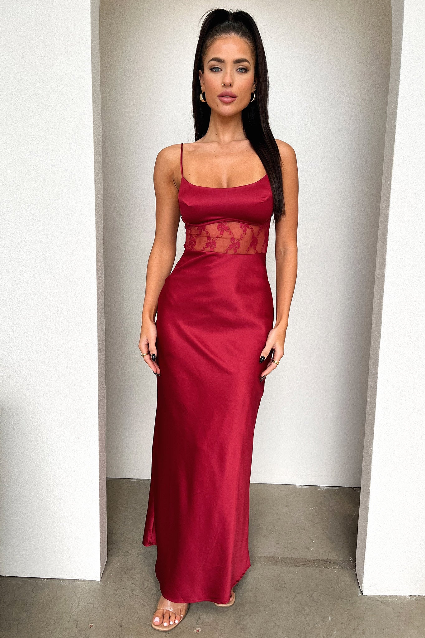 Azaria Women's Red Maxi Dress - Flowy Long Summer Dress for Beach, Vacation & Casual Wear