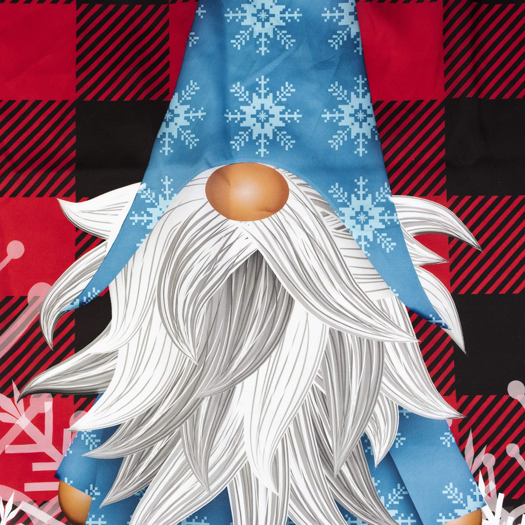 Christmas Gnome Shower Curtain Set - Red & Black Plaid Xmas Bathroom Decor with Snowflake Pattern - Waterproof Washable Fabric Bath Curtain 72x72 Inch - Perfect for Holiday Bathroom Decorations and Winter Home Styling