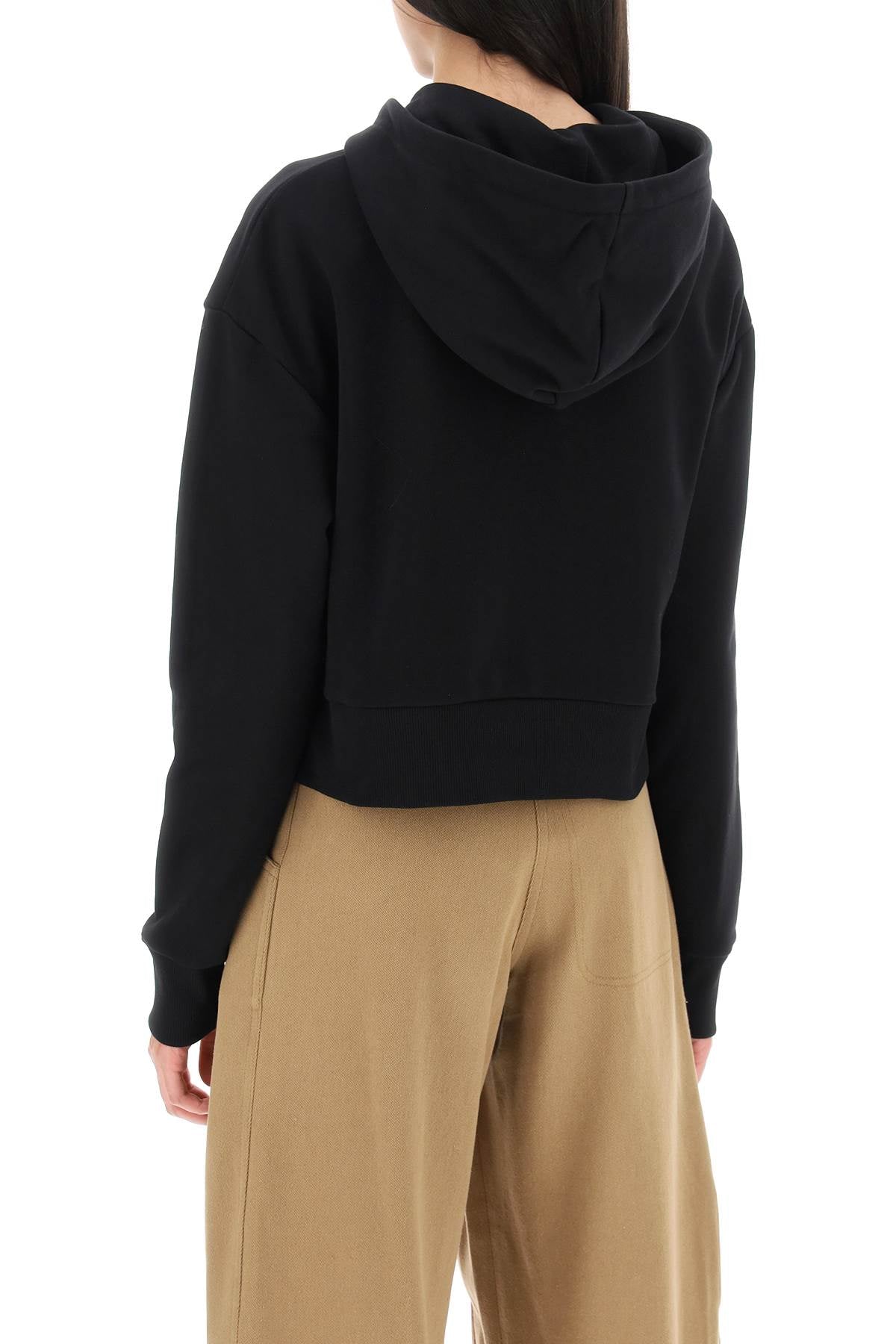 Balmain Cropped Sweatshirt with Flocked Logo Print - Stylish & Comfortable for Casual Wear, Street Fashion & Everyday Outfits
