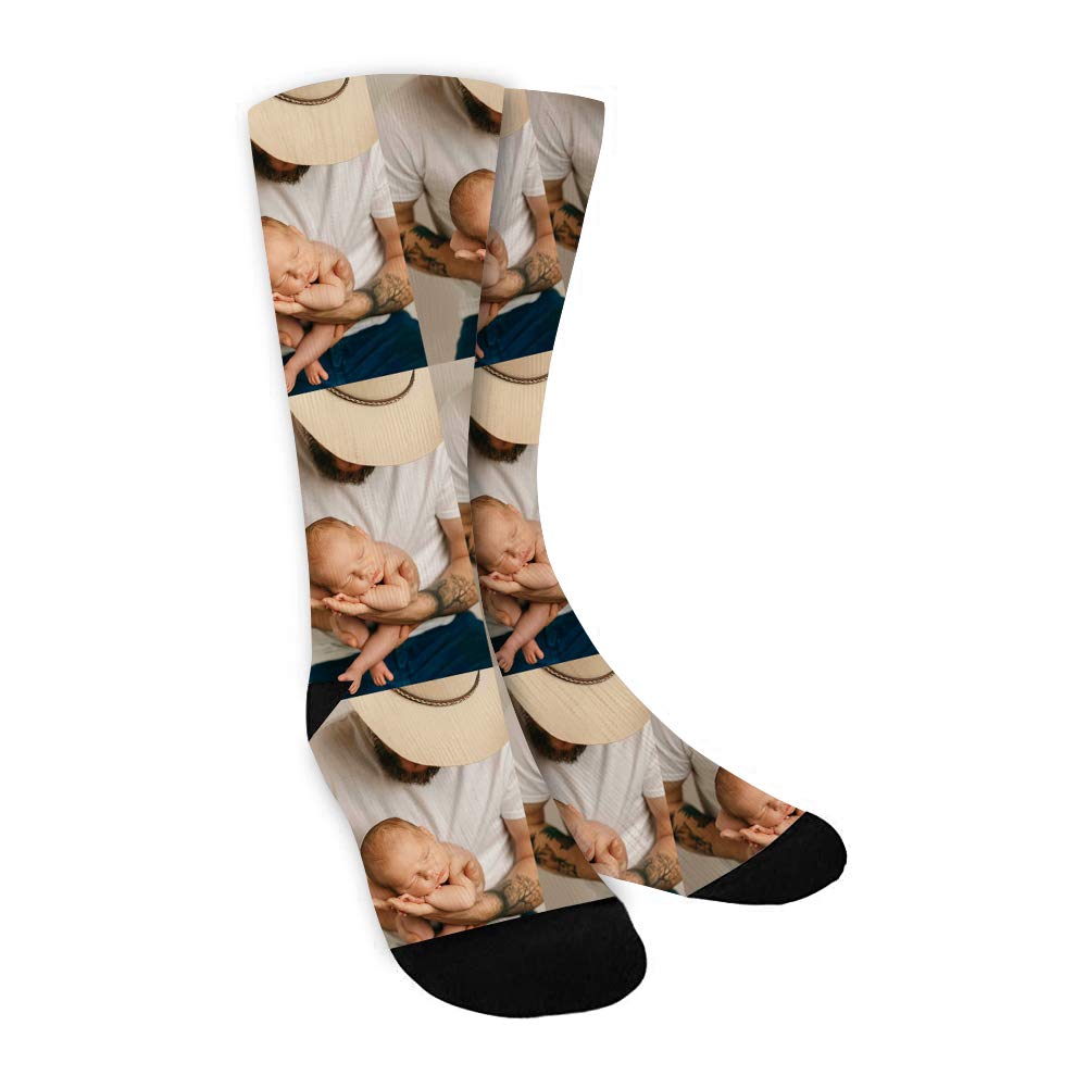 Custom Face Socks with Personalized Text - Funny Photo Printed Socks for Men & Women - Perfect for Gifts, Parties & Unique Fashion Statements
