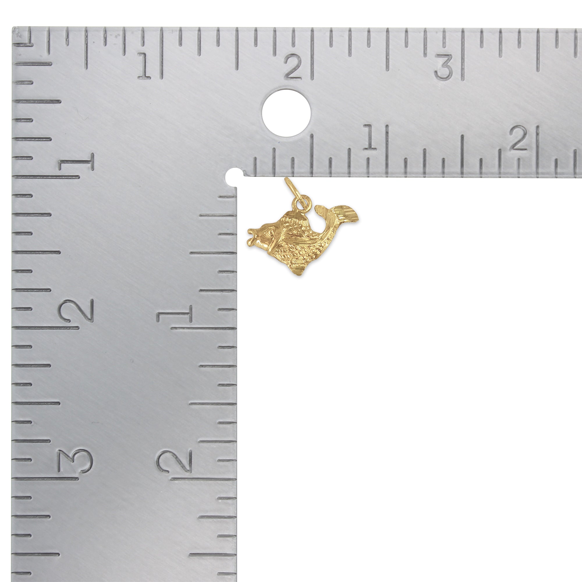 14K Yellow Gold Diamond-Cut Fish Charm Pendant - Elegant Jewelry for Birthdays, Anniversaries & Gifts