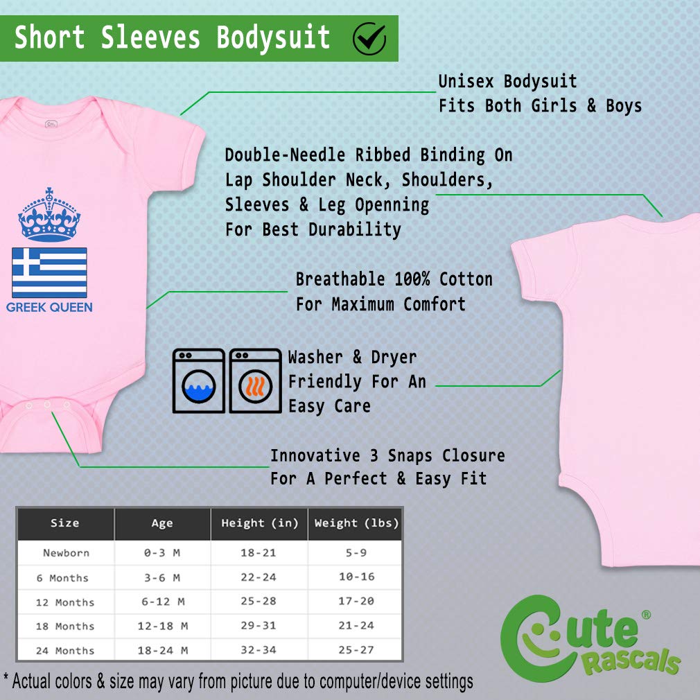 Custom Greek Queen Crown Baby Bodysuit - Funny Cotton Baby Clothes for Boys & Girls | Perfect for Photo Shoots, Birthday Parties & Themed Events