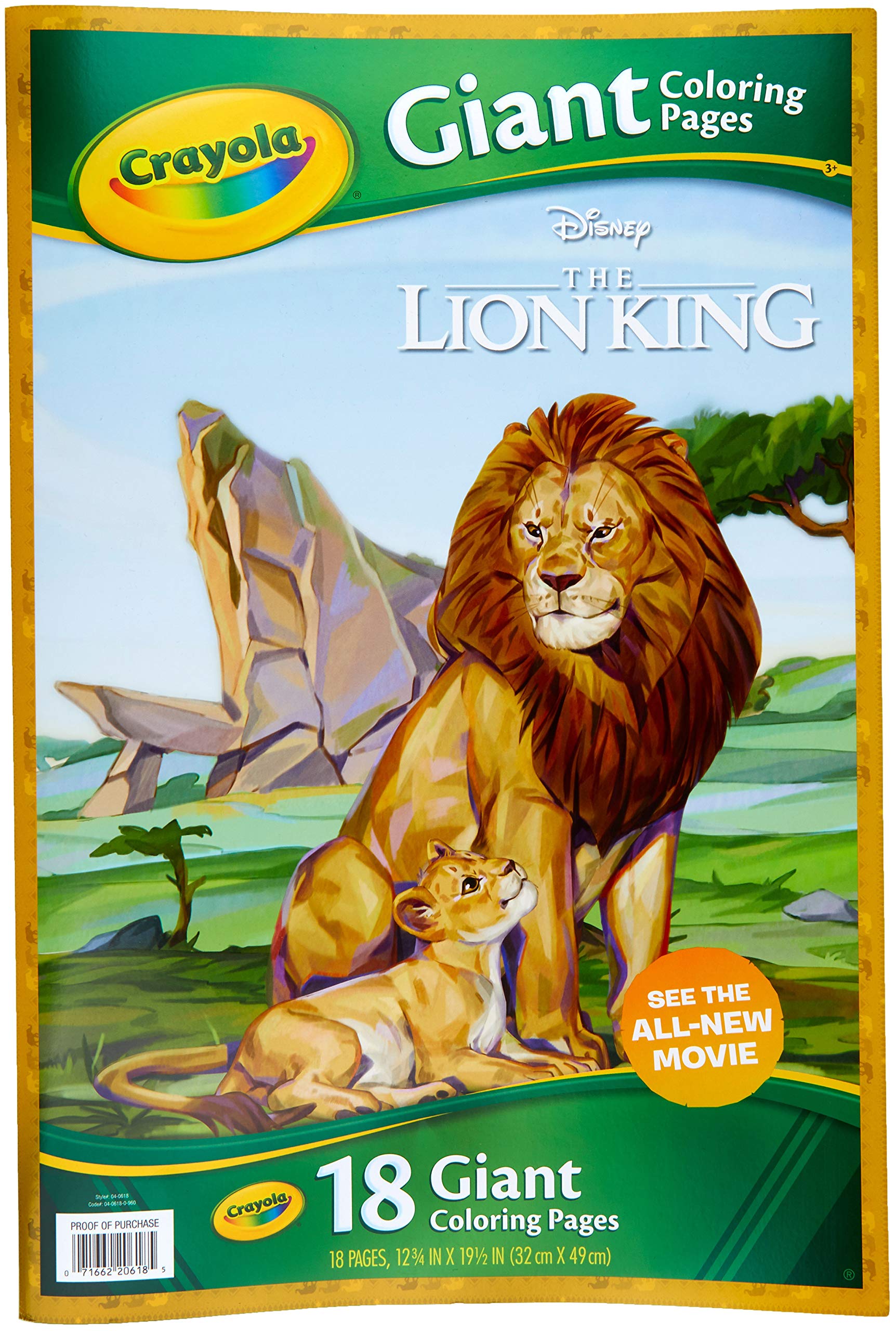 Crayola Giant Coloring Book - The Lion King | 24 Pages of Fun Disney Characters | Perfect for Kids' Art Activities, Birthday Gifts & Travel Entertainment