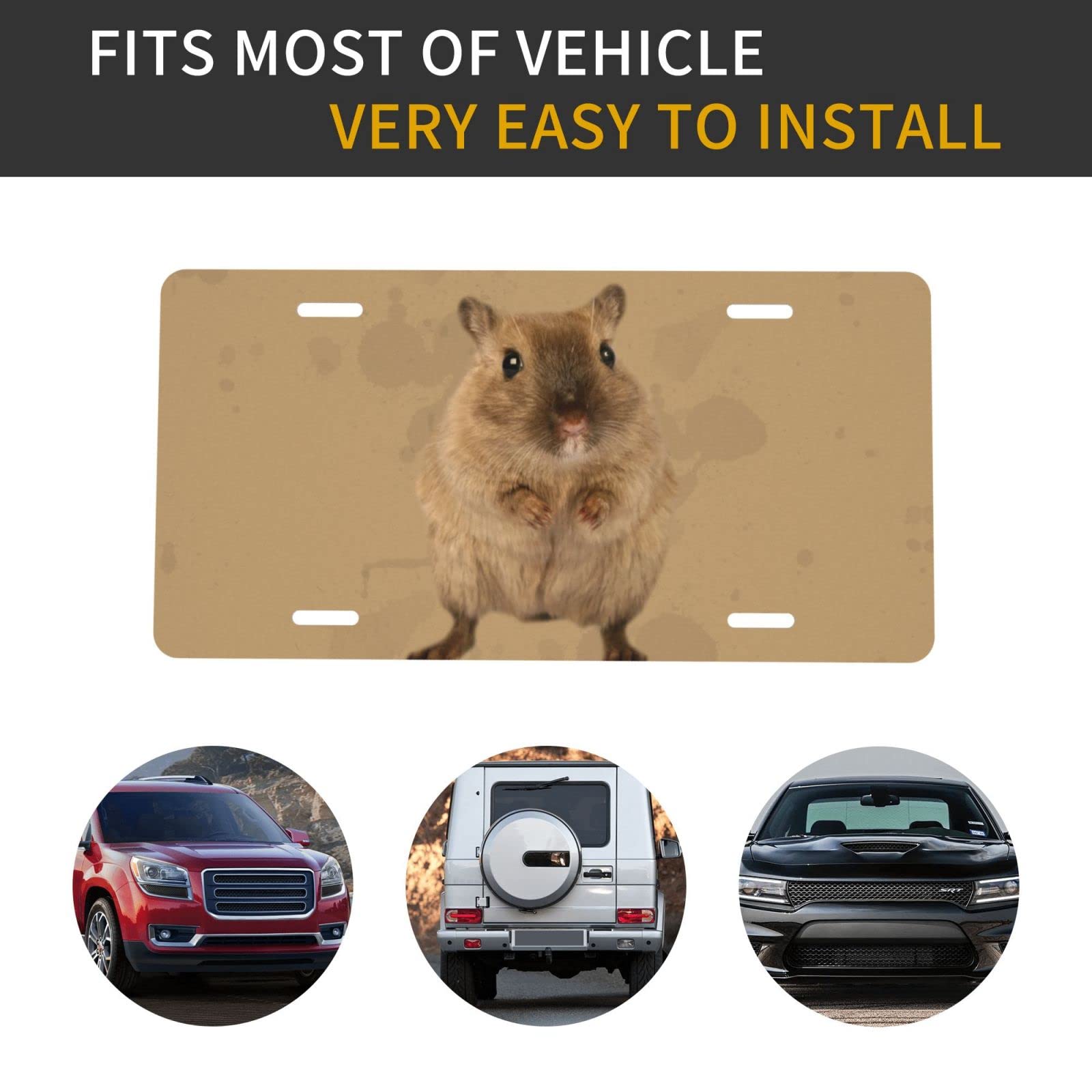 Funny Hamster Car License Plate - 6x12 Inch Aluminum Novelty Front Plate for Cars, Trucks & SUVs - Perfect Gift for Pet Lovers & Car Enthusiasts - Great for Road Trips, Car Shows & Personalizing Your Vehicle