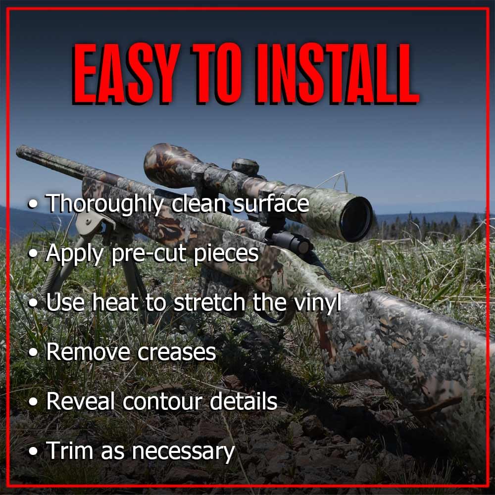 GunSkins Rifle Skin for Airsoft AEG - Waterproof Vinyl Gun Wrap Kit (Precut, Easy Install) - Matte Finish USA Made - Perfect for Tactical Training & Hunting Accessories