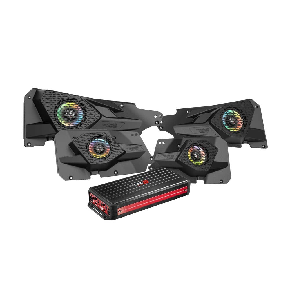 Cerwin Vega RPMRZRKD41 4DR KIT - Complete Audio Upgrade Kit for 2014+ Polaris RZR 2DR/4DR | Includes Digital Media Receiver, Amplifier & 4 Speakers | Off-Road UTV Sound System for Trail Riding & Adventure