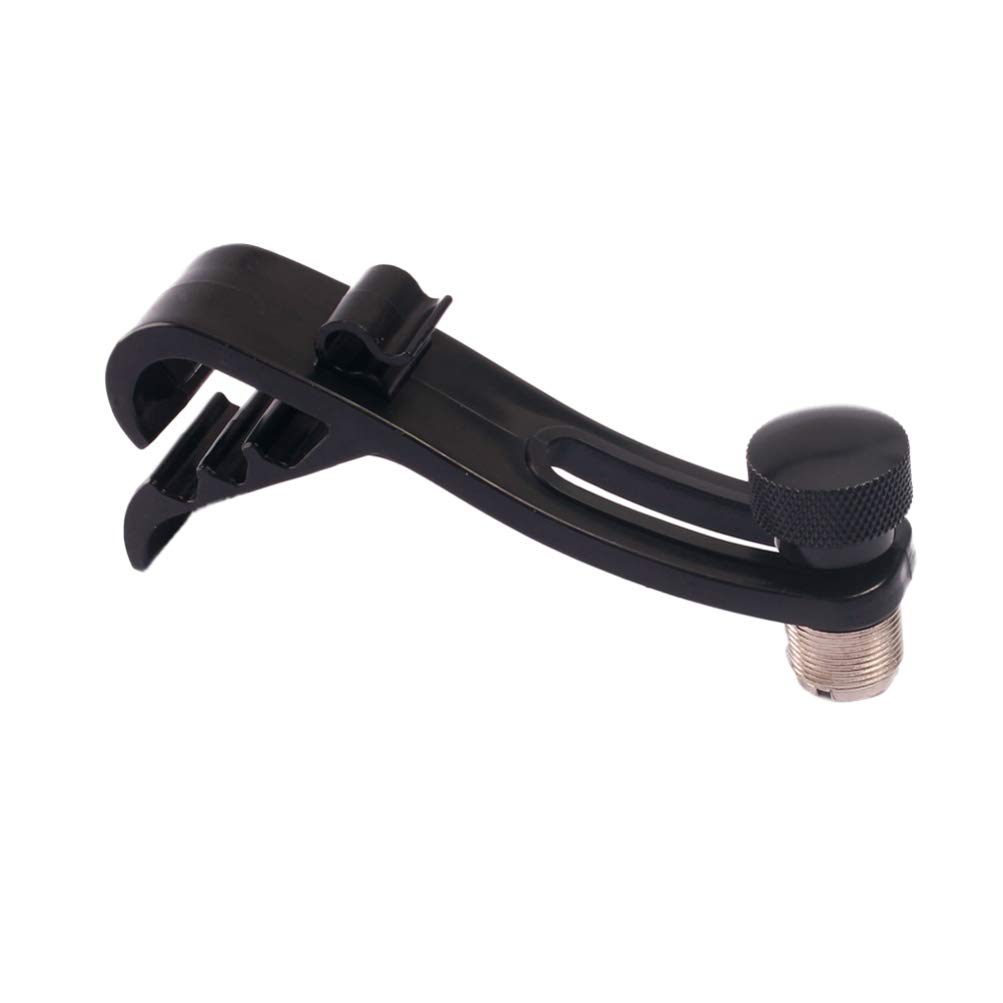 Adjustable Drum Mic Clamp Mount - Black Microphone Boom Stand Clip for Drumset, Braces & Lip Gloss Holder | Perfect for Live Performances, Studio Recording & Cosmetics Organization