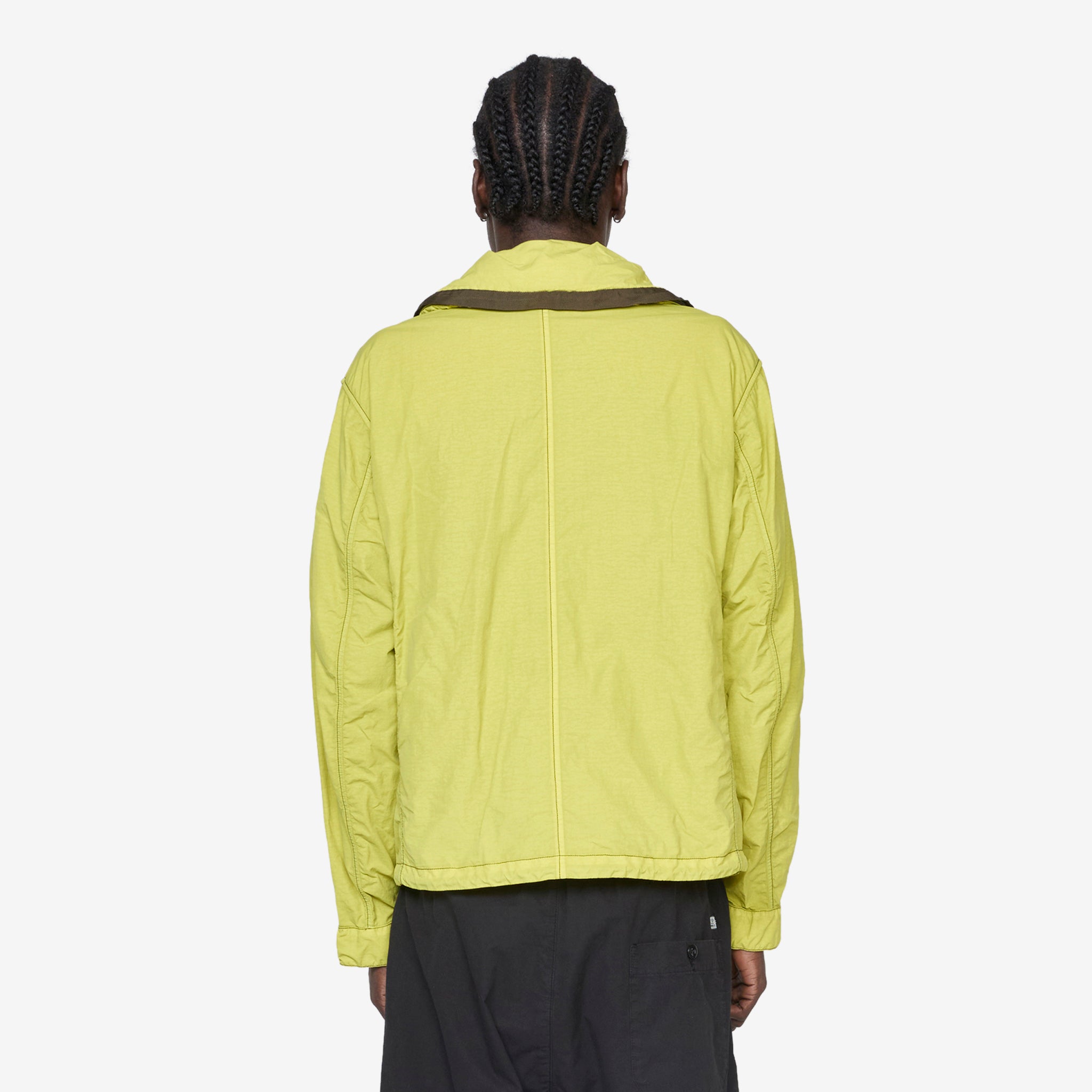 Contrast Flat Nylon Hooded Jacket in Cress Green - Lightweight Waterproof Windbreaker for Outdoor Hiking & Urban Streetwear