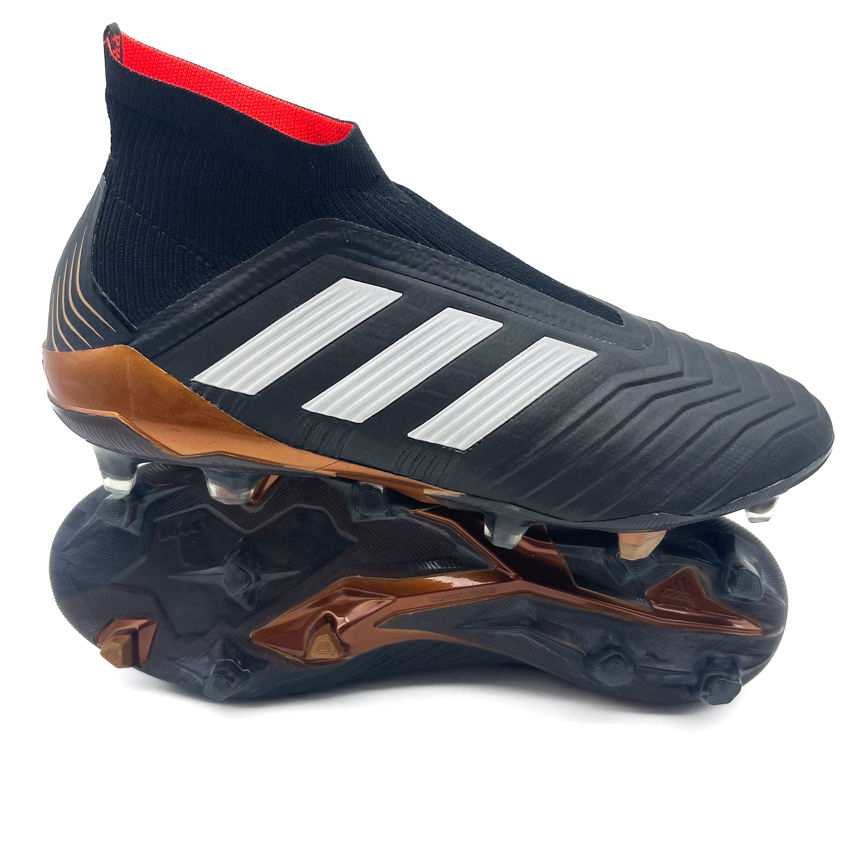 Adidas Predator 18+ FG Soccer Cleats - Core Black Men's Football Shoes for Firm Ground, Lightweight & Responsive for Competitive Matches and Training