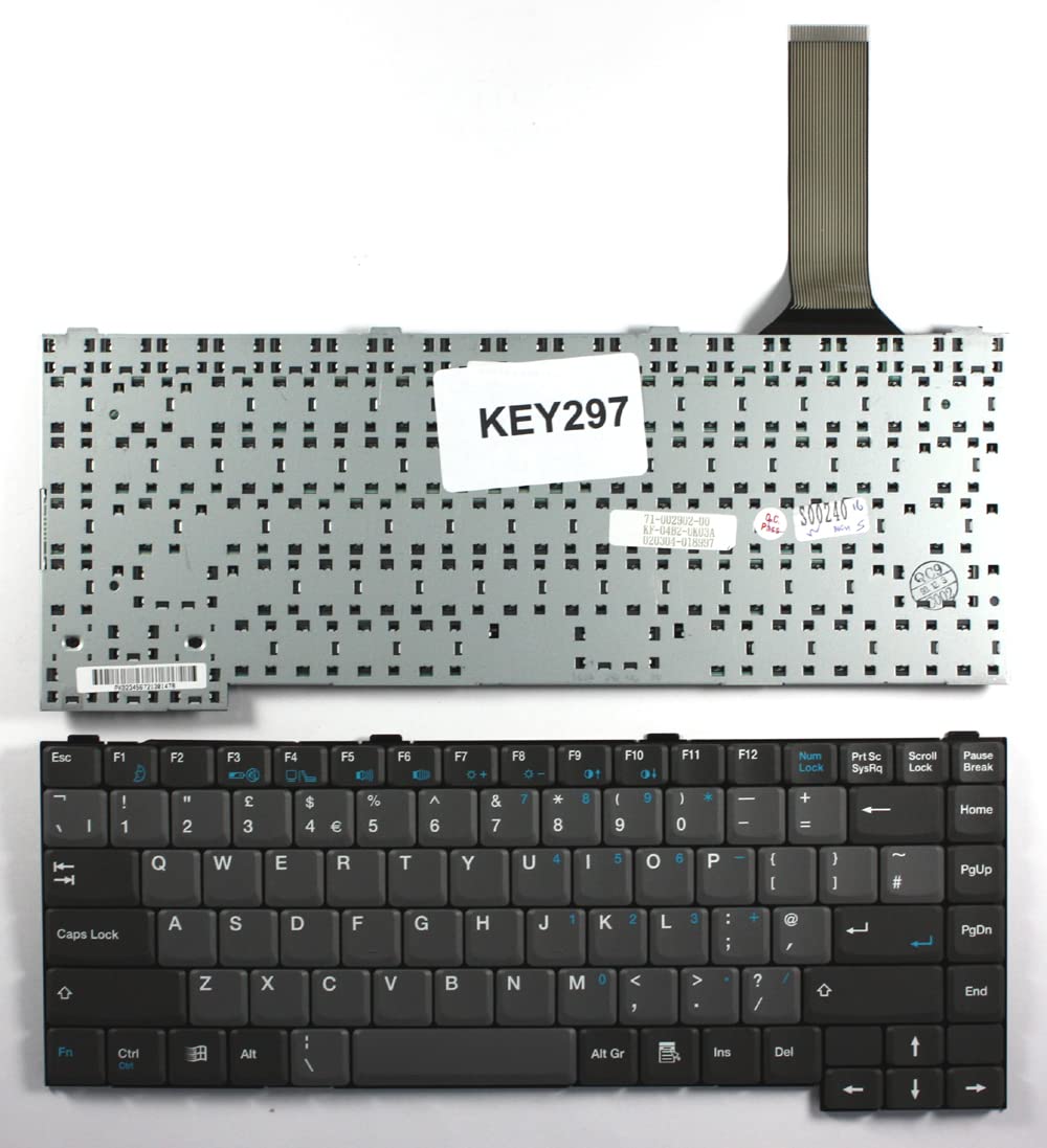 Black & Grey UK Layout Laptop Keyboard Replacement for Uniwill 34BS2 - Compatible with Keyboards4Laptops | Perfect for Office Work, Gaming & Travel
