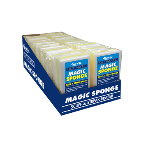 Star Brite Ultimate Magic Sponge - Heavy Duty Cleaning Sponge for Kitchen, Bathroom, Stain Removal - Perfect for Scrubbing, Dishwashing & Household Cleaning