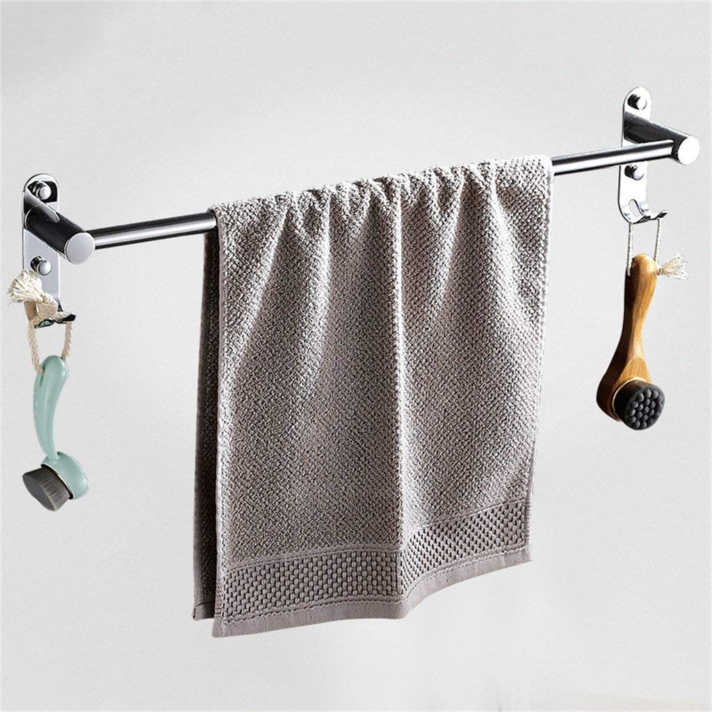 Stainless Steel Single Rod Towel Bar - 47 Inch Wall Mounted Bathroom Towel Rack with Rail Holder for Bath, Shower, Kitchen & Balcony - Rustproof Hanging Solution for Hand Towels & Washcloths