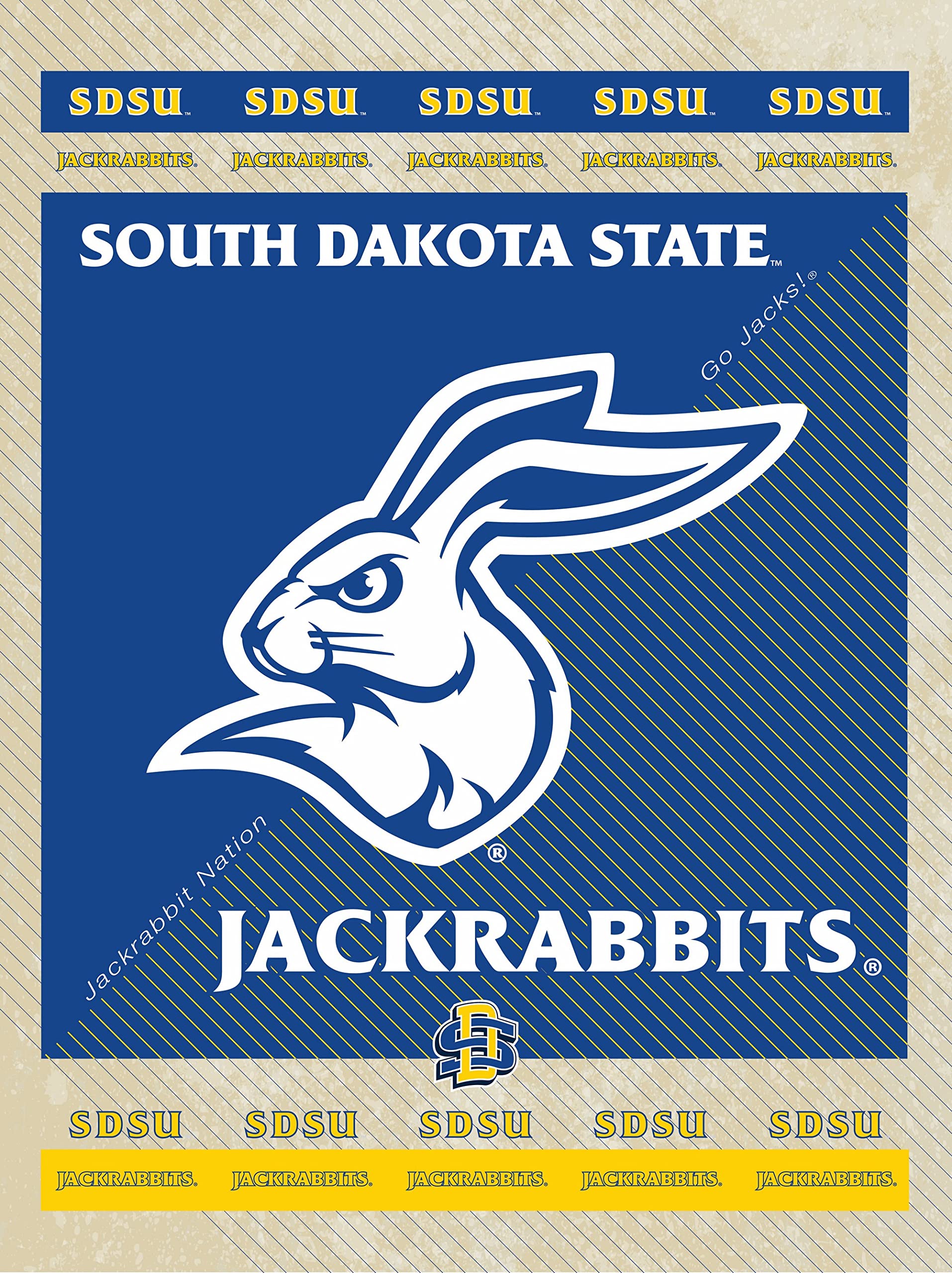 South Dakota State University Canvas Wall Art - SDSU College Dorm Decor, Alumni Gift, Home Office & Game Room Wall Decor - Perfect for Graduation, Housewarming & Fan Gifts