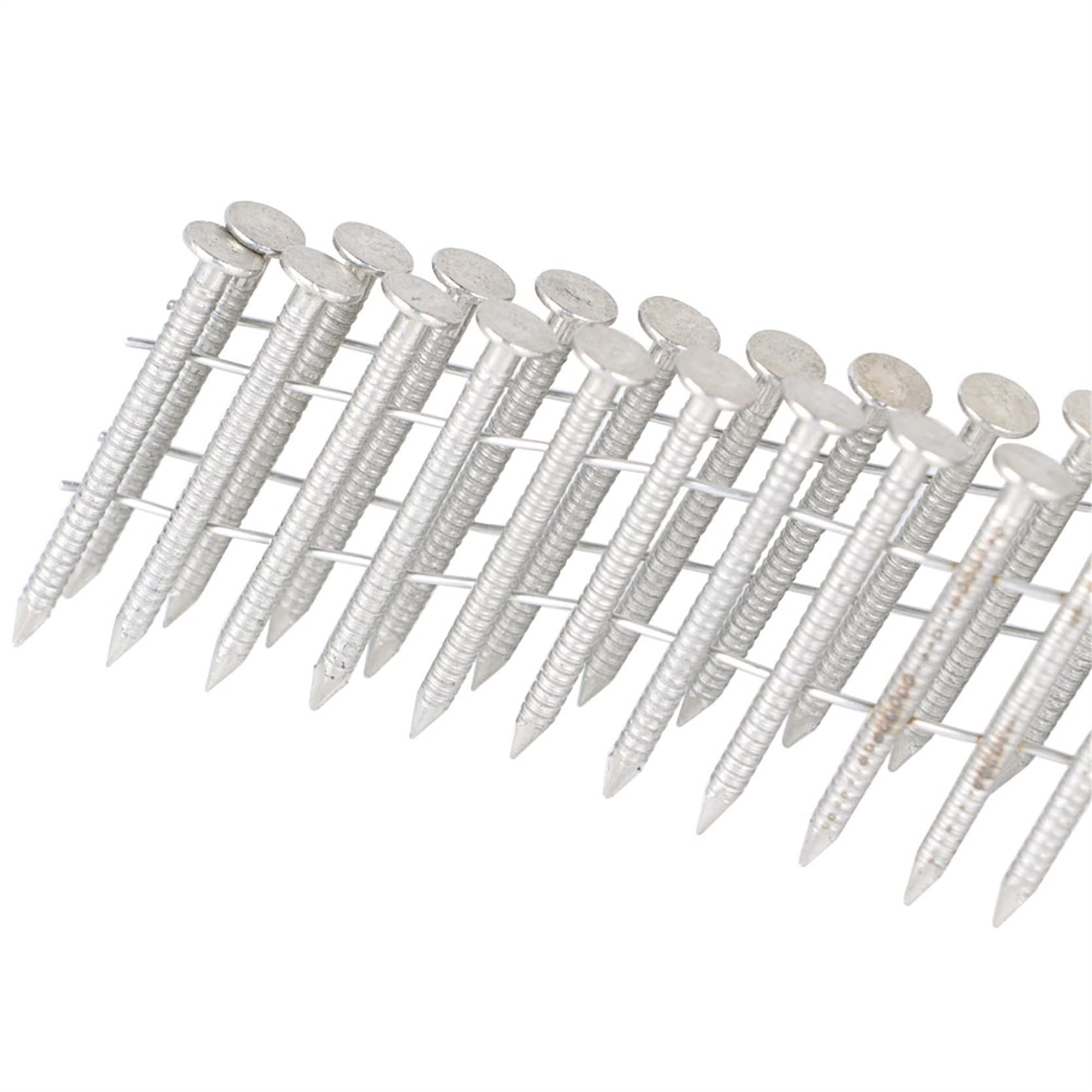 1200 Count 1-1/4 Inch 15-Degree Collated Wire Coil Stainless Steel Ring Shank Nails (0.09 Inch) - Heavy Duty Siding Nails for Lathing, Sheathing & Framing - Perfect for Roofing, Decking & Exterior Construction Projects