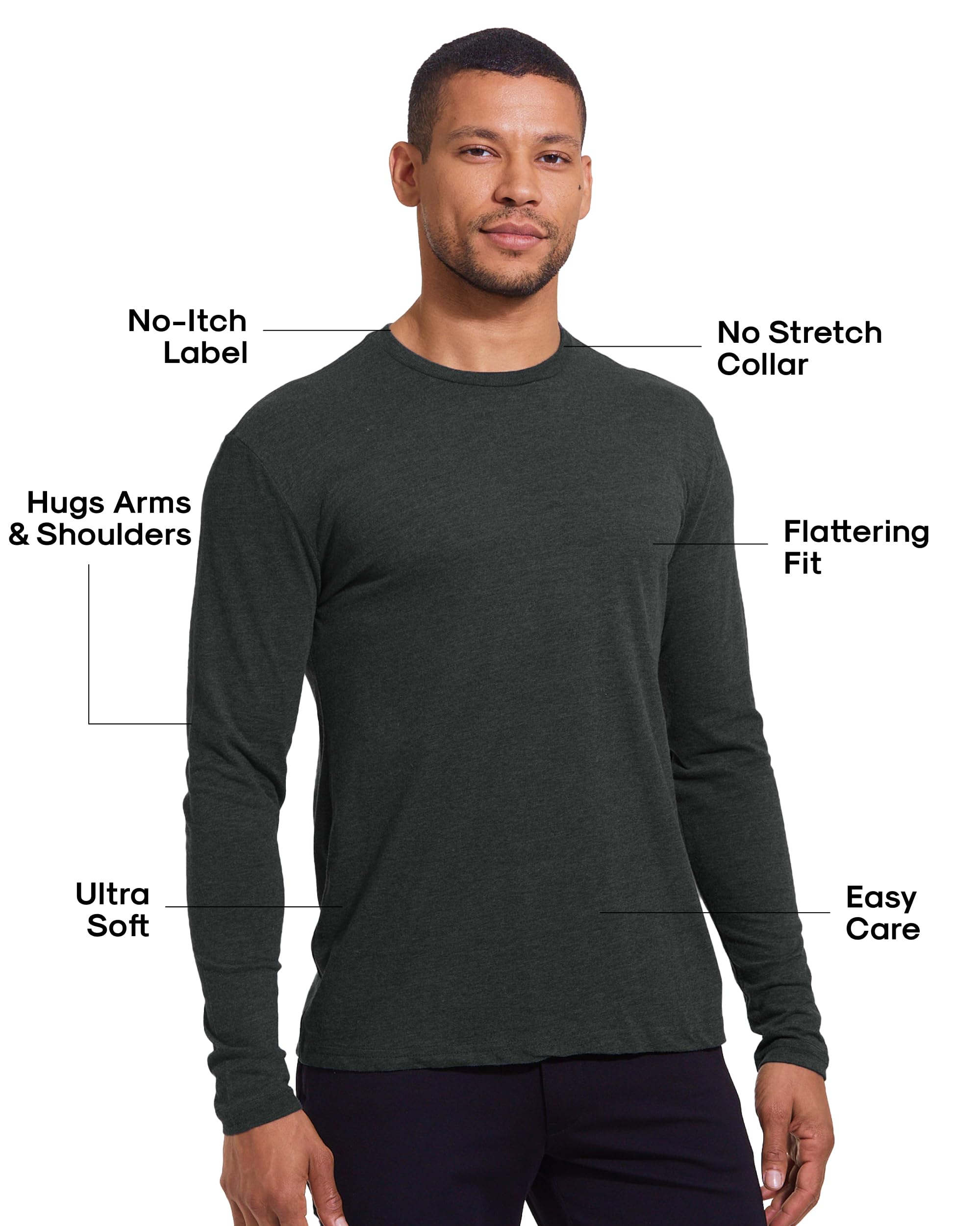 True Classic Men's Long Sleeve T-Shirts | Premium Cotton Henley & Crew Neck Thermal Shirts for Men | Regular & Tall Sizes | Perfect for Casual Wear, Layering & Winter Comfort