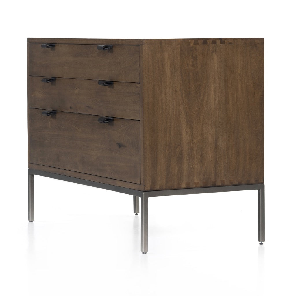 Stylish Trey Large Nightstand in Auburn Poplar - Perfect for Bedroom, Living Room, or Guest Room Decor