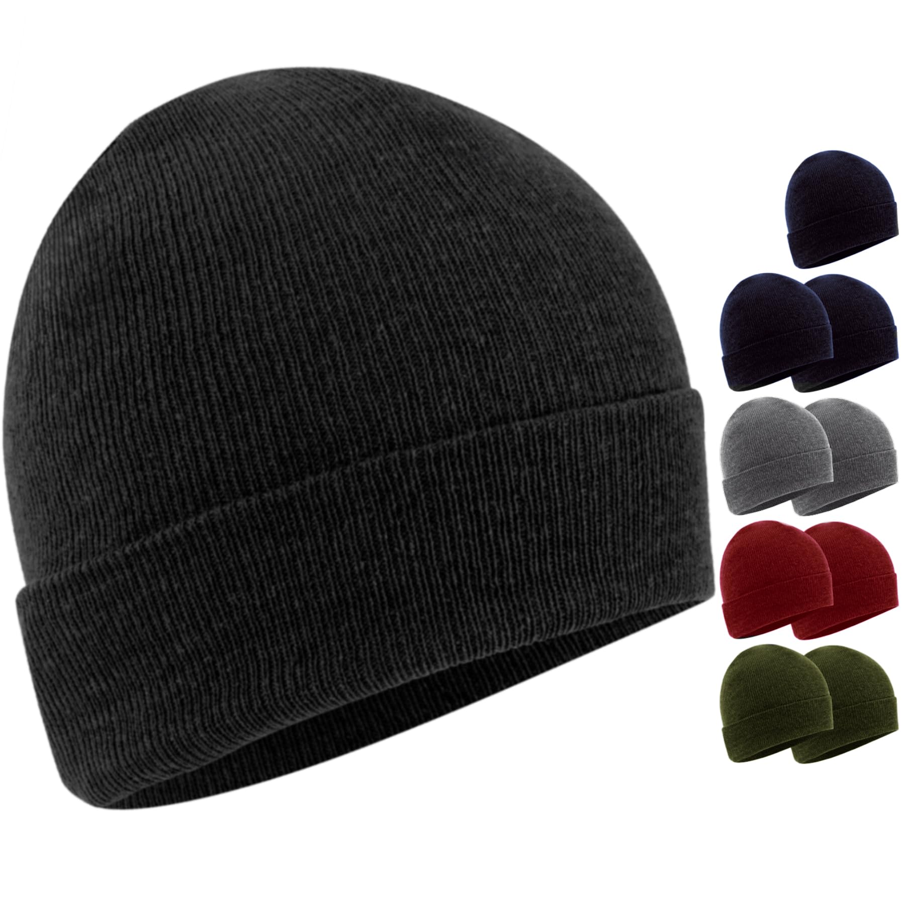 Trail Maker 10 Pack Winter Hats - Bulk Beanies for Men, Women & Teens | Warm Knit Hats for Skiing, Snowboarding & Outdoor Winter Activities