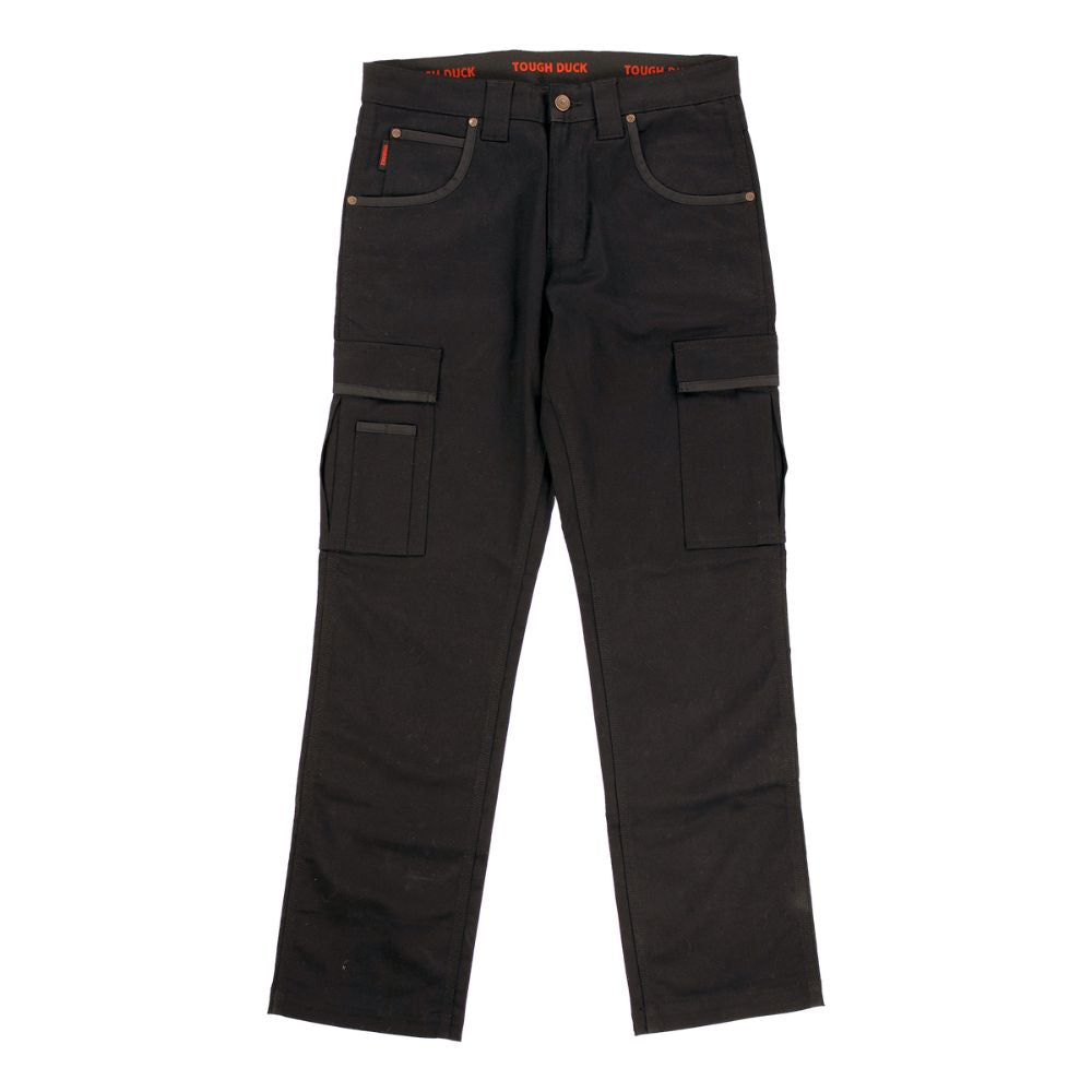 Tough Duck Women’s 360° Stretch Waist Cargo Work Pants WP10 - Black | Durable & Comfortable Workwear for Construction, Landscaping & Outdoor Jobs